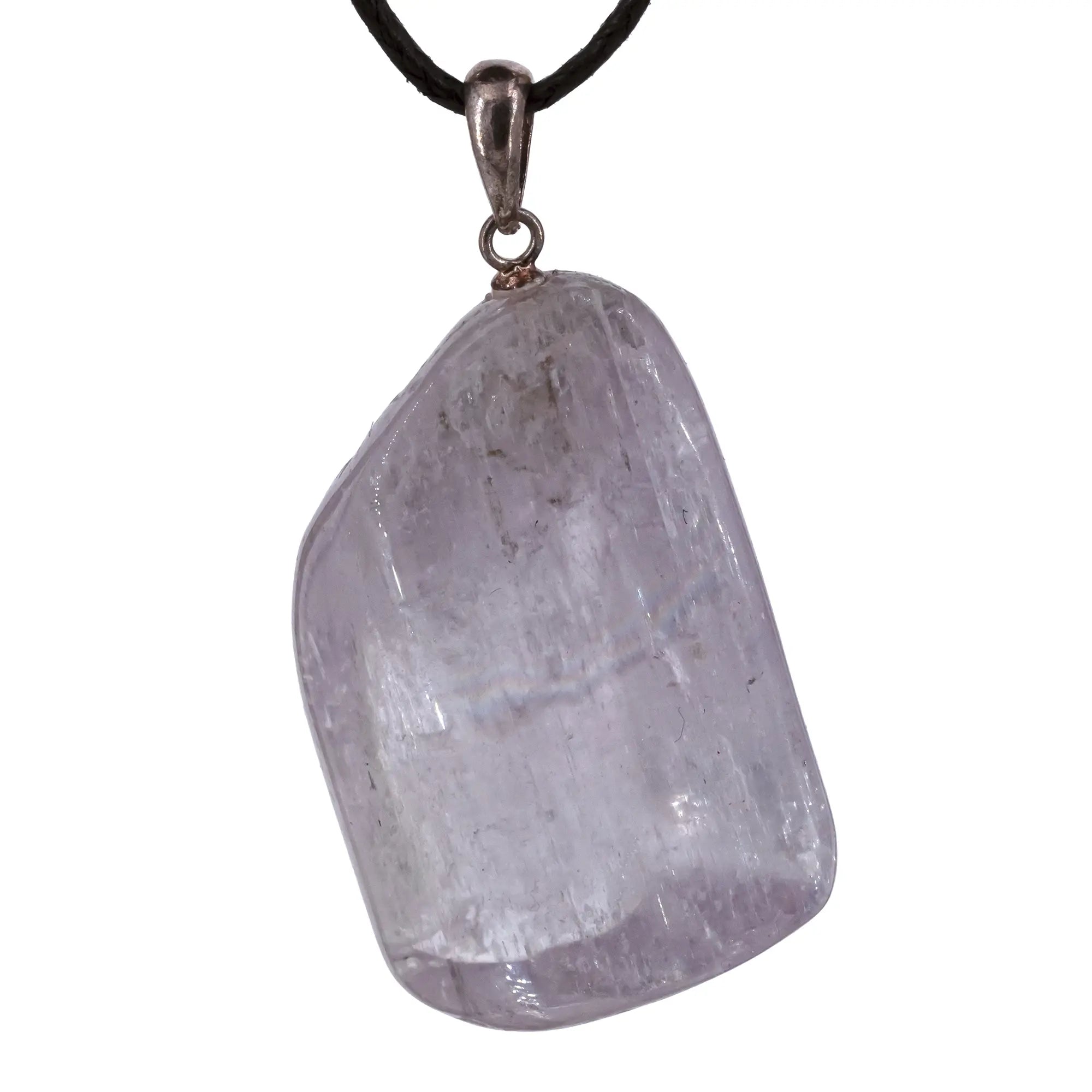 Pendentif kunzite argent - polie - 3,6 cm - CRISTAL SOURCES