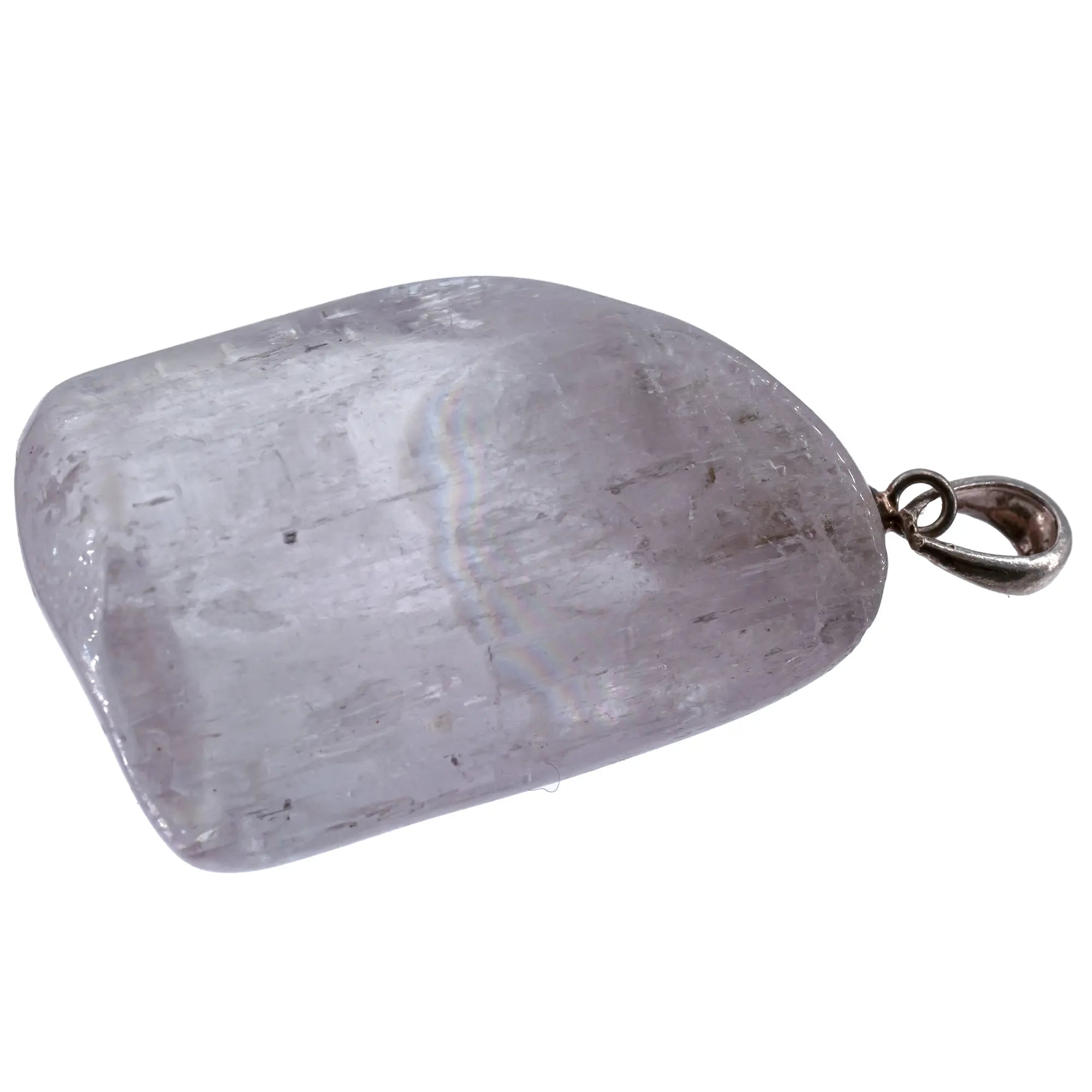 Pendentif kunzite argent - polie - 3,6 cm - CRISTAL SOURCES