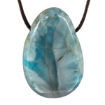 Pendentif Larimar - pierre percée  - CRISTAL SOURCES