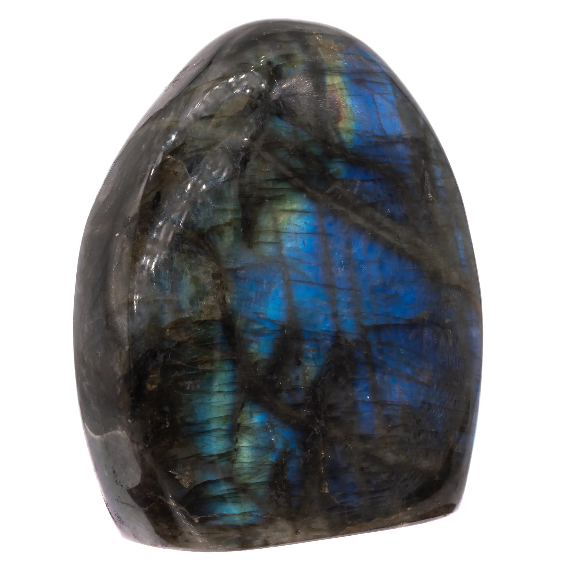 Labradorite polie - 479 gr - reflet bleu, jaune et vert - CRISTAL SOURCES