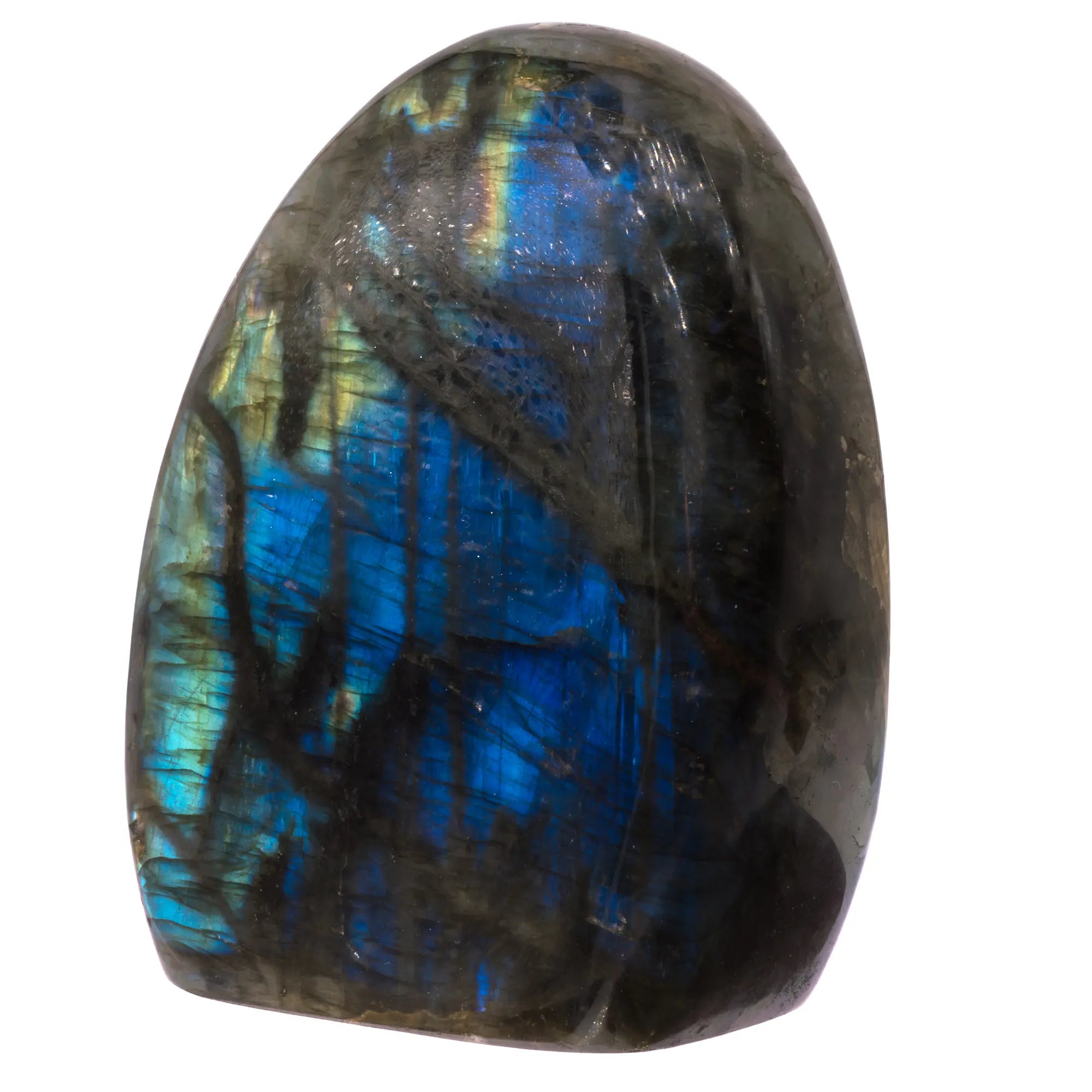 Labradorite polie - 479 gr - reflet bleu, jaune et vert - CRISTAL SOURCES