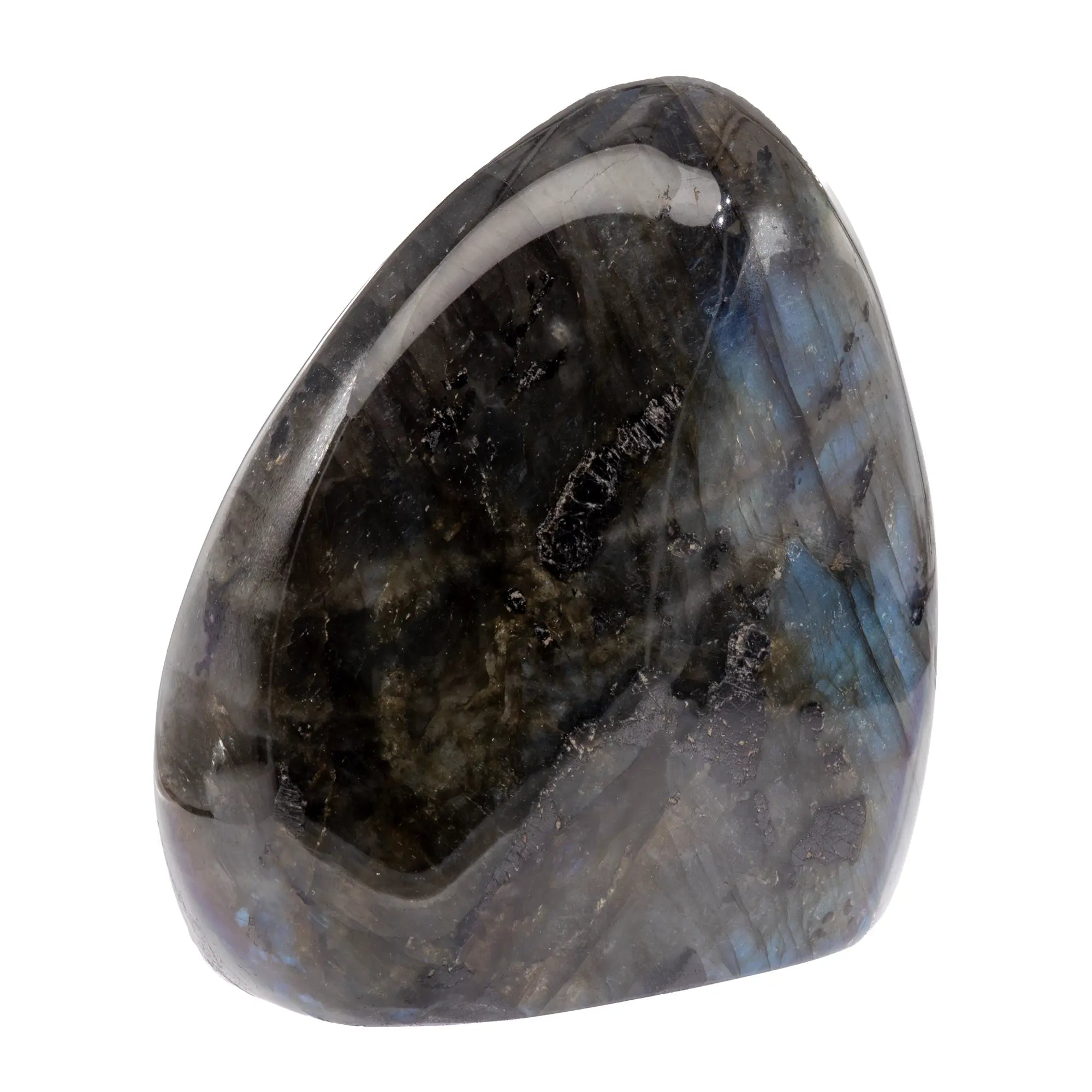 Labradorite polie - 494 gr - reflet bleu, jaune et vert