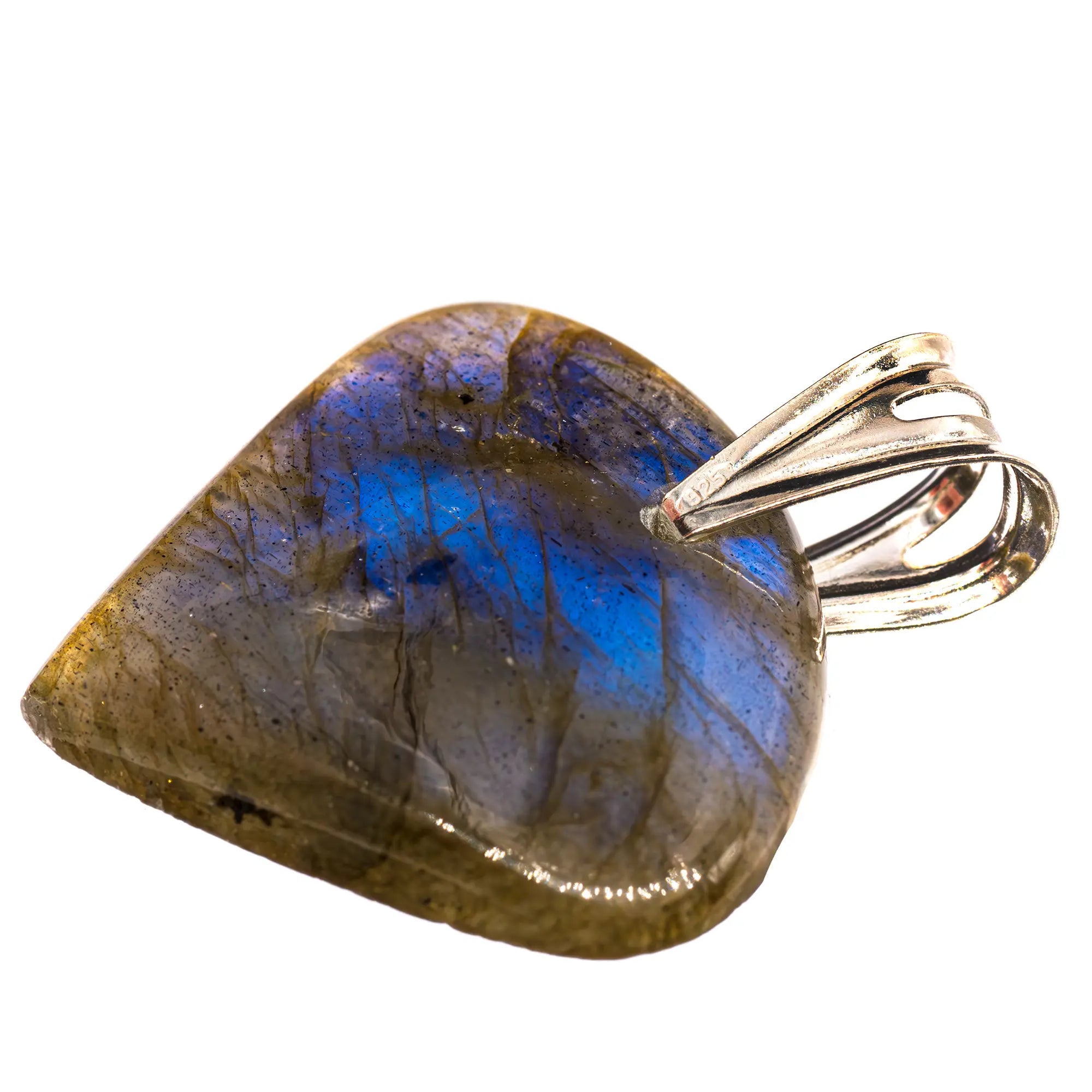 Pendentif Labradorite argent - reflet bleu  - CRISTAL SOURCES