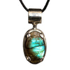 Pendentif Labradorite argent - pierre facettée - reflet bleu - CRISTAL SOURCES