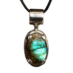 Pendentif Labradorite argent - pierre facettée - reflet bleu - CRISTAL SOURCES