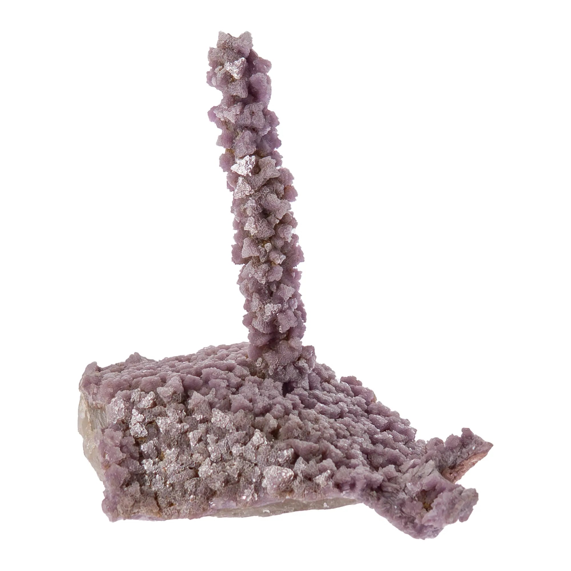 Stalactite de Lépidolite sur Tourmaline rose et quartz - Brésil