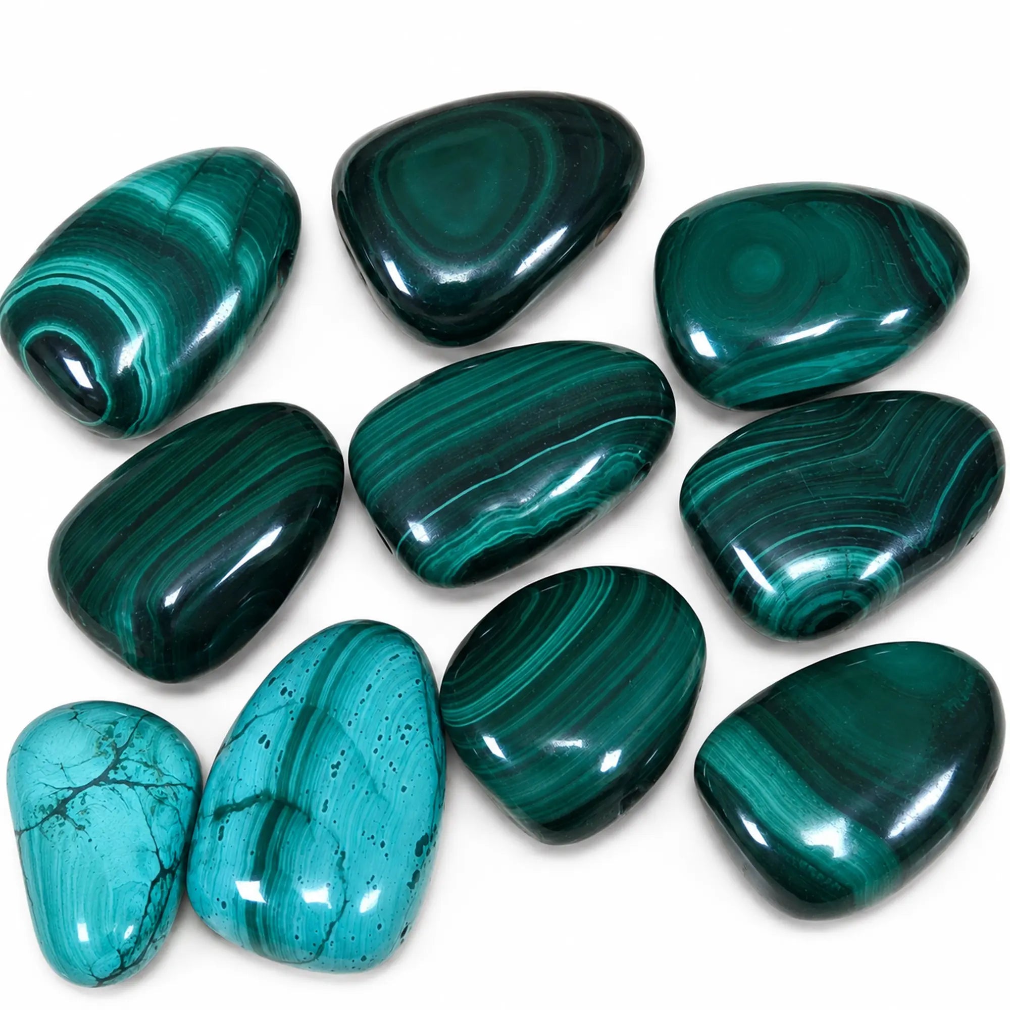 Malachite percée pour être portée en pendentif