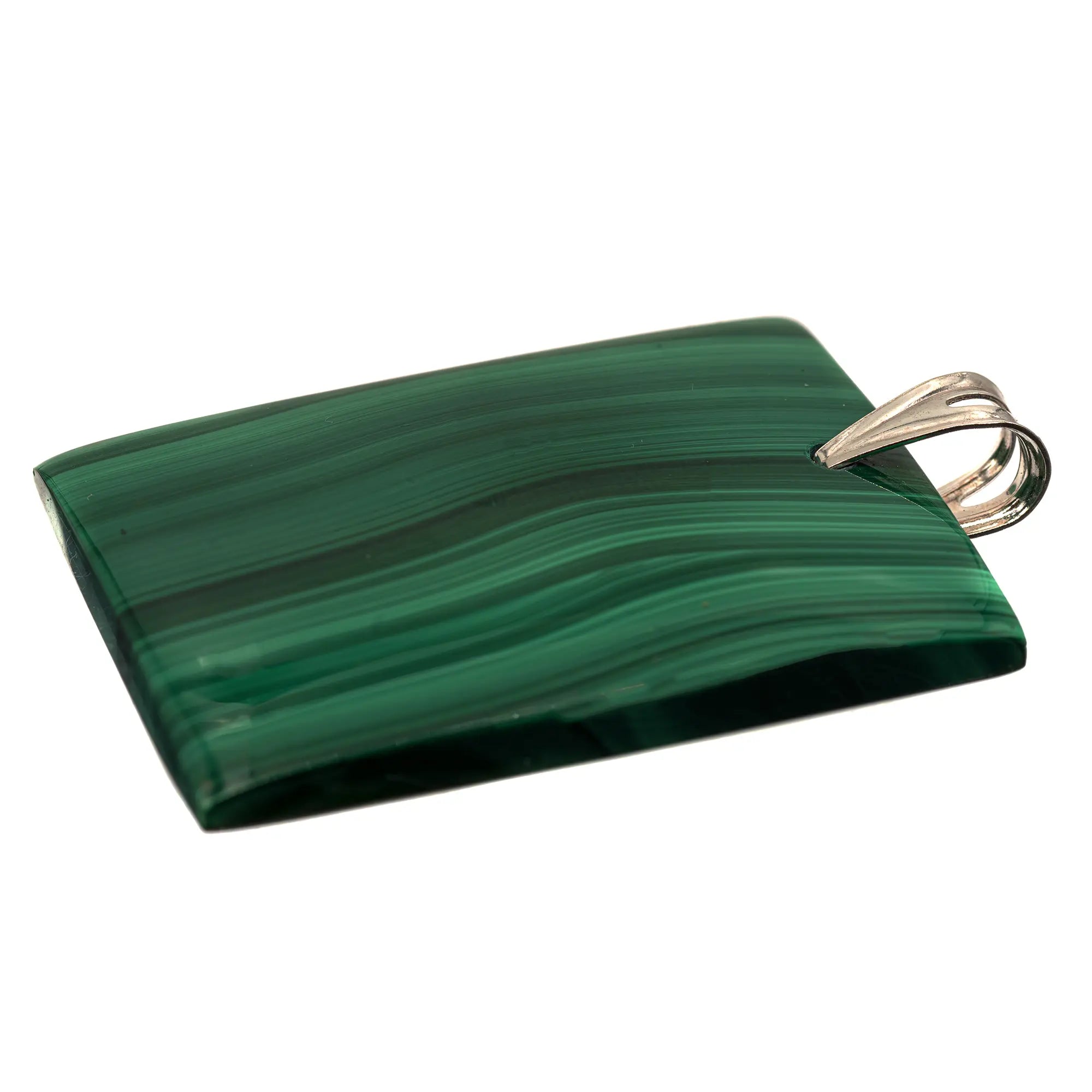 Pendentif Malachite argent - CRISTAL SOURCES