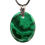 Pendentif Malachite ovale argent - CRISTAL SOURCES