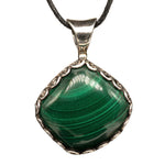 Pendentif Malachite argent - CRISTAL SOURCES