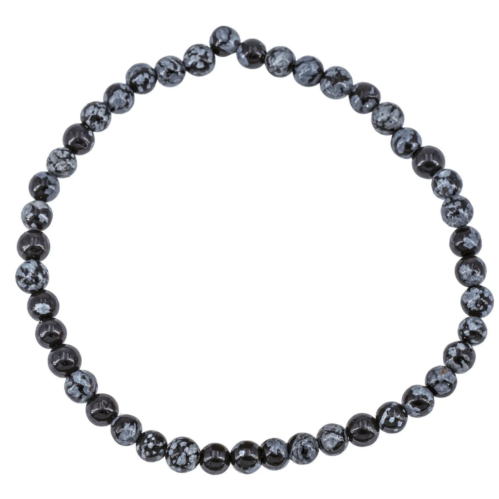 Bracelet Obsidienne étoilée perle ronde 4mm  - CRISTAL SOURCES