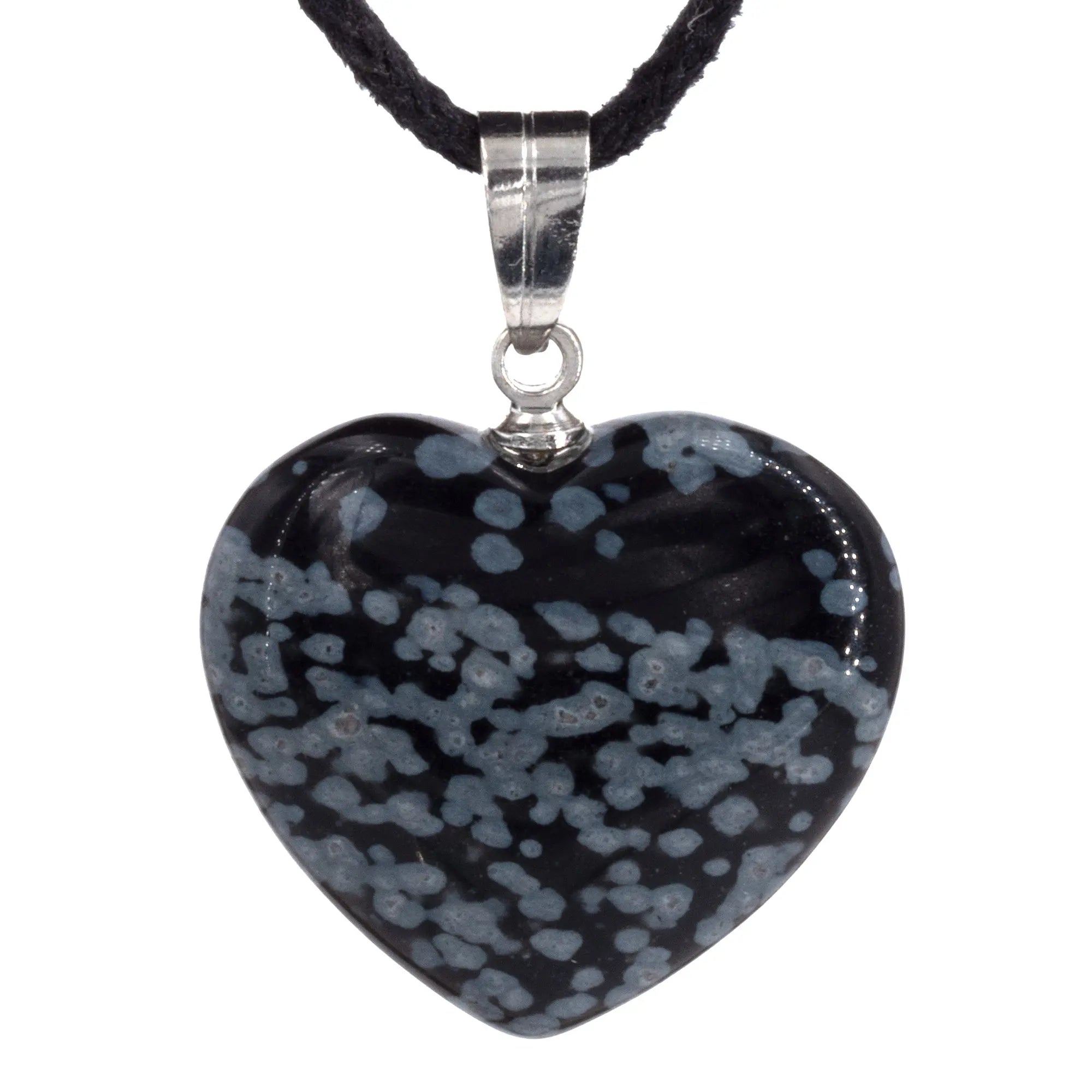 Pendentif obsidienne étoilée coeur argent - CRISTAL SOURCES