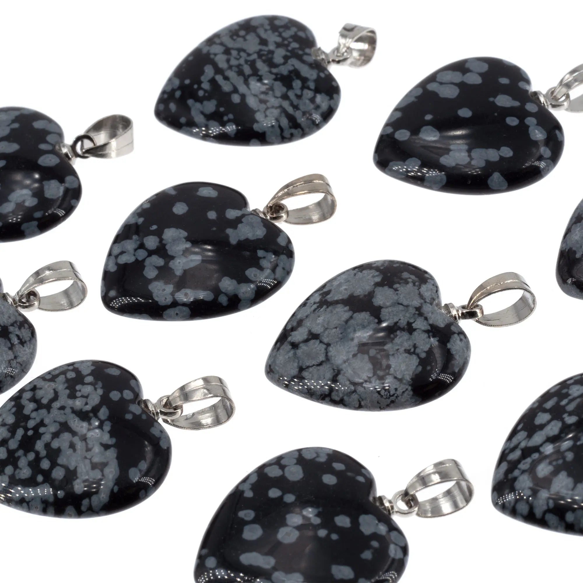 Pendentif obsidienne étoilée coeur argent - CRISTAL SOURCES