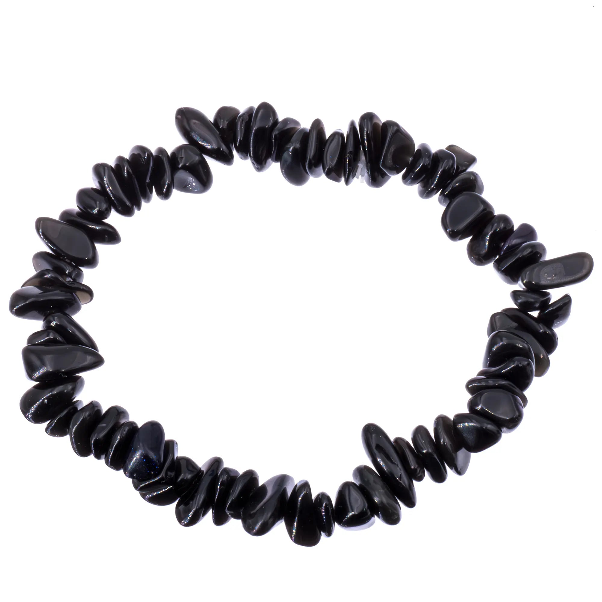 Bracelet Obsidienne noire perle baroque  - CRISTAL SOURCES