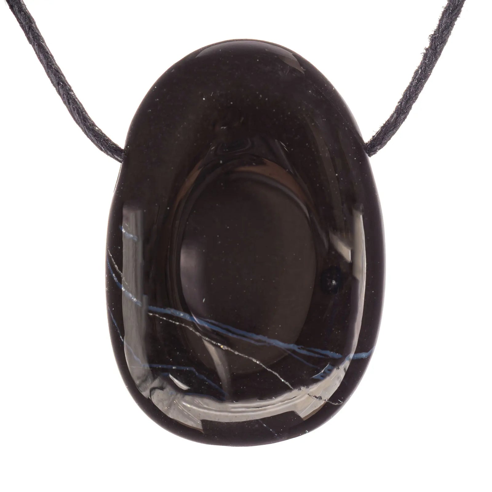 Pendentif Onyx noir - pierre percée - CRISTAL SOURCES