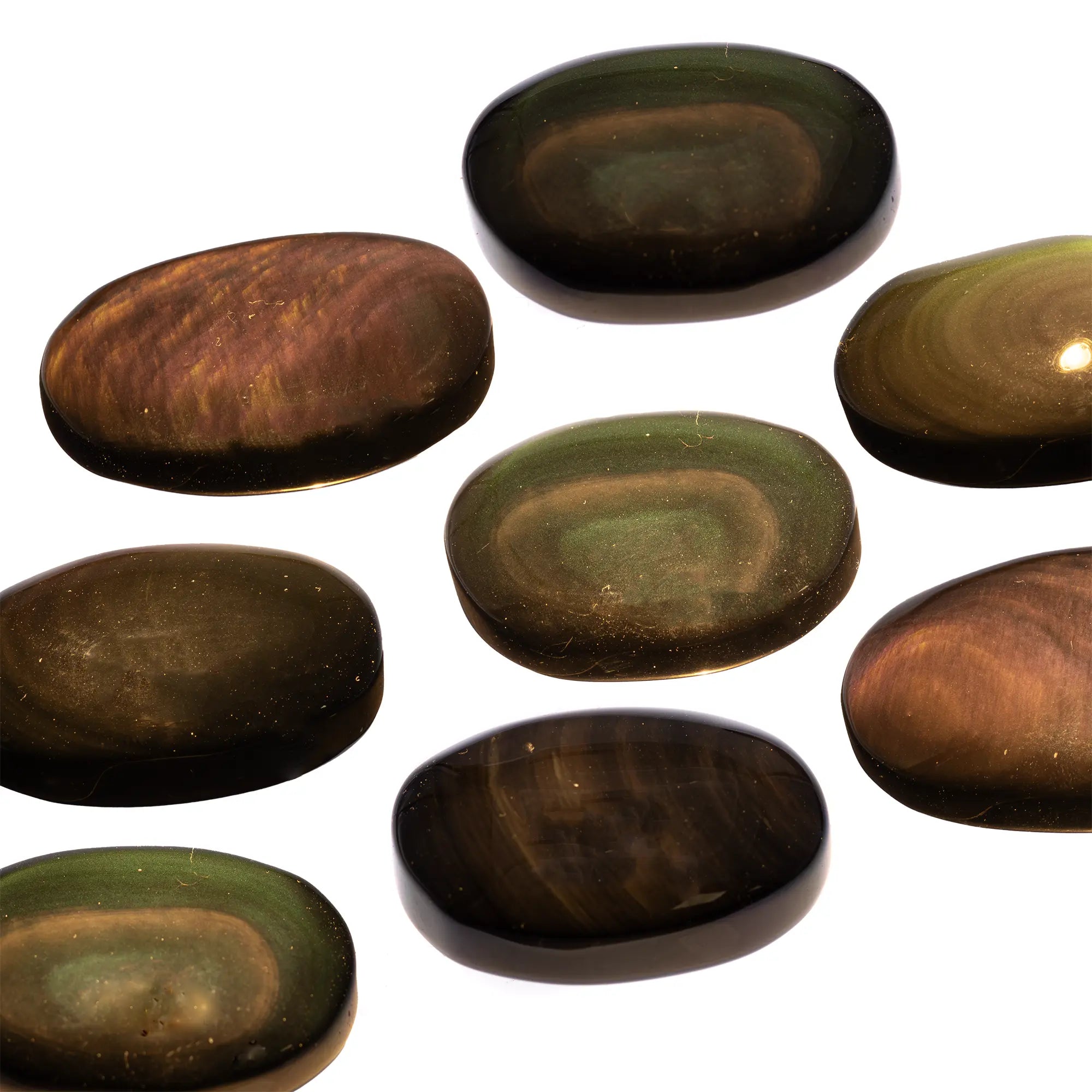 Oeil céleste obsidienne galet poli - Mexique - 4 à 5 cm - Pierre polie - CRISTAL SOURCES