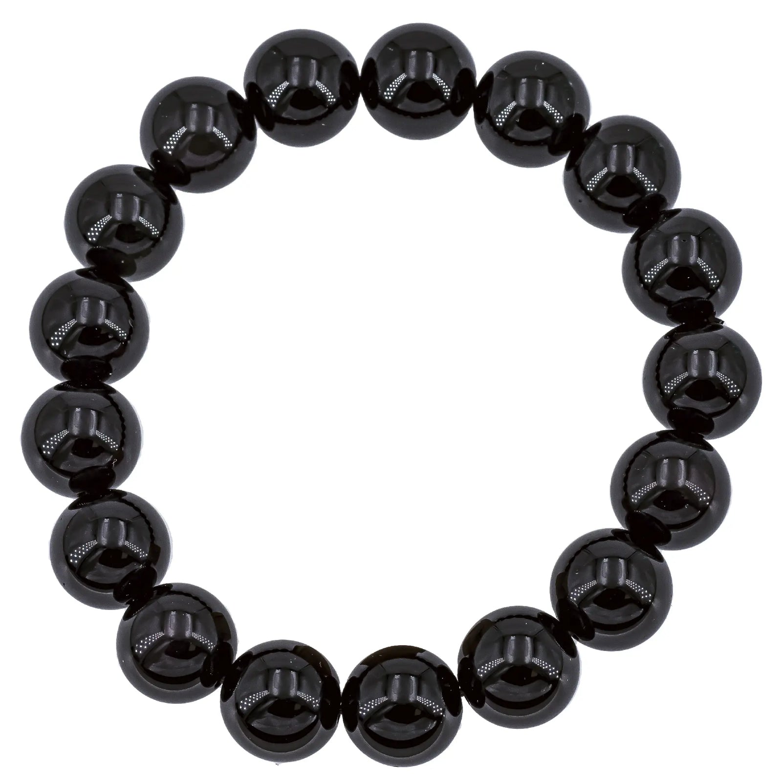 Bracelet Obsidienne œil céleste perle ronde 12mm - CRISTAL SOURCES