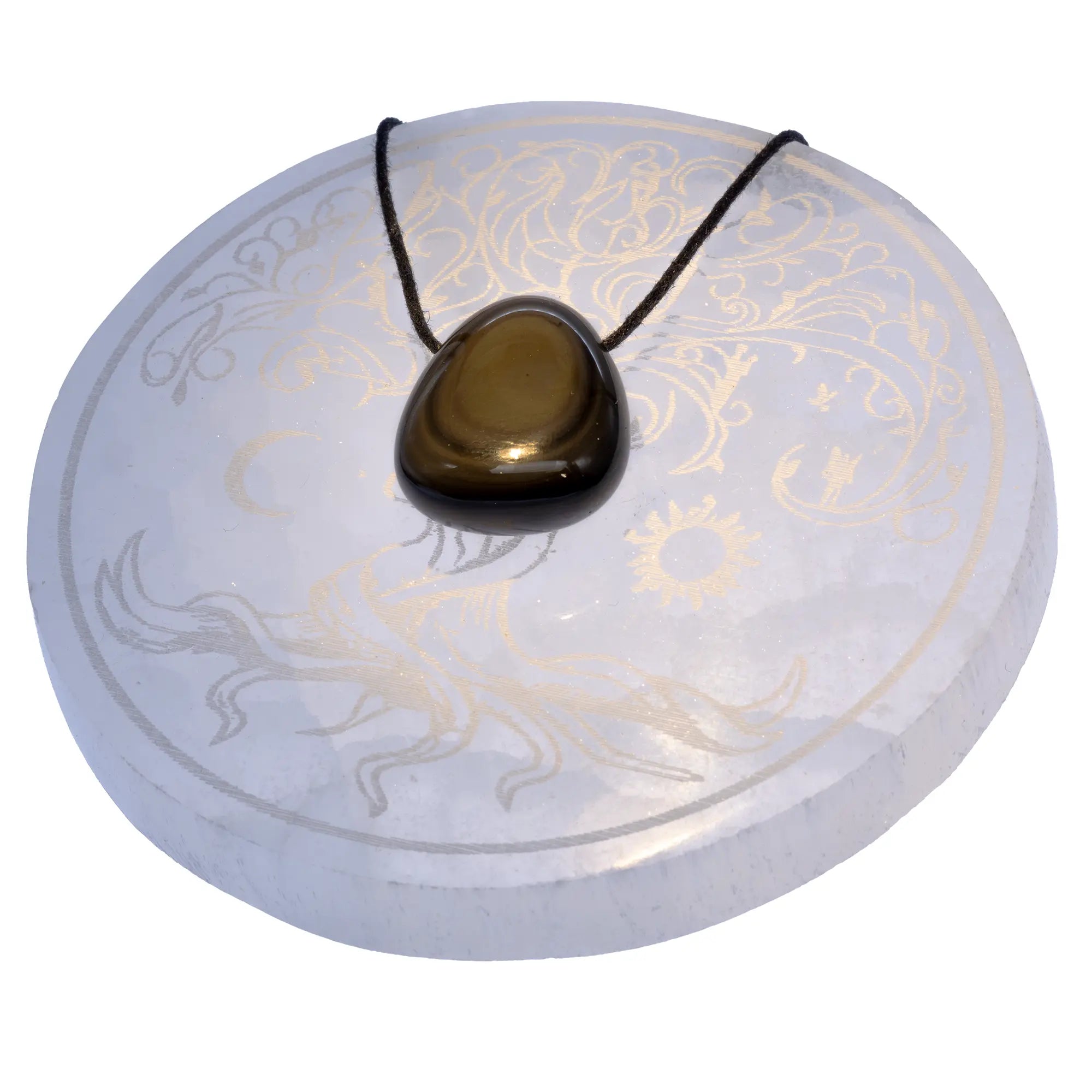 Pendentif Obsidienne œil céleste - pierre percée 