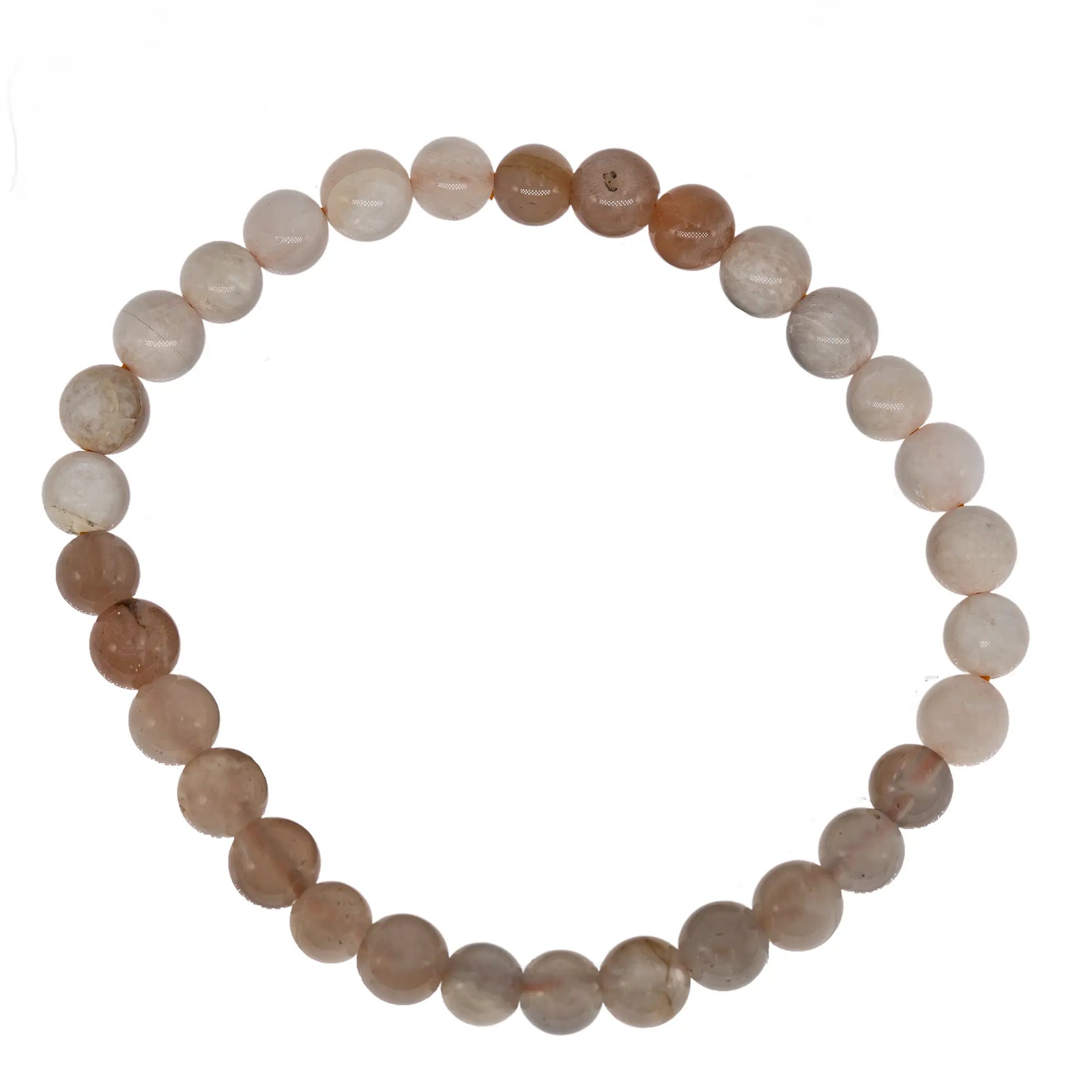 Bracelet pierre de lune perle ronde 6mm - orthoclase