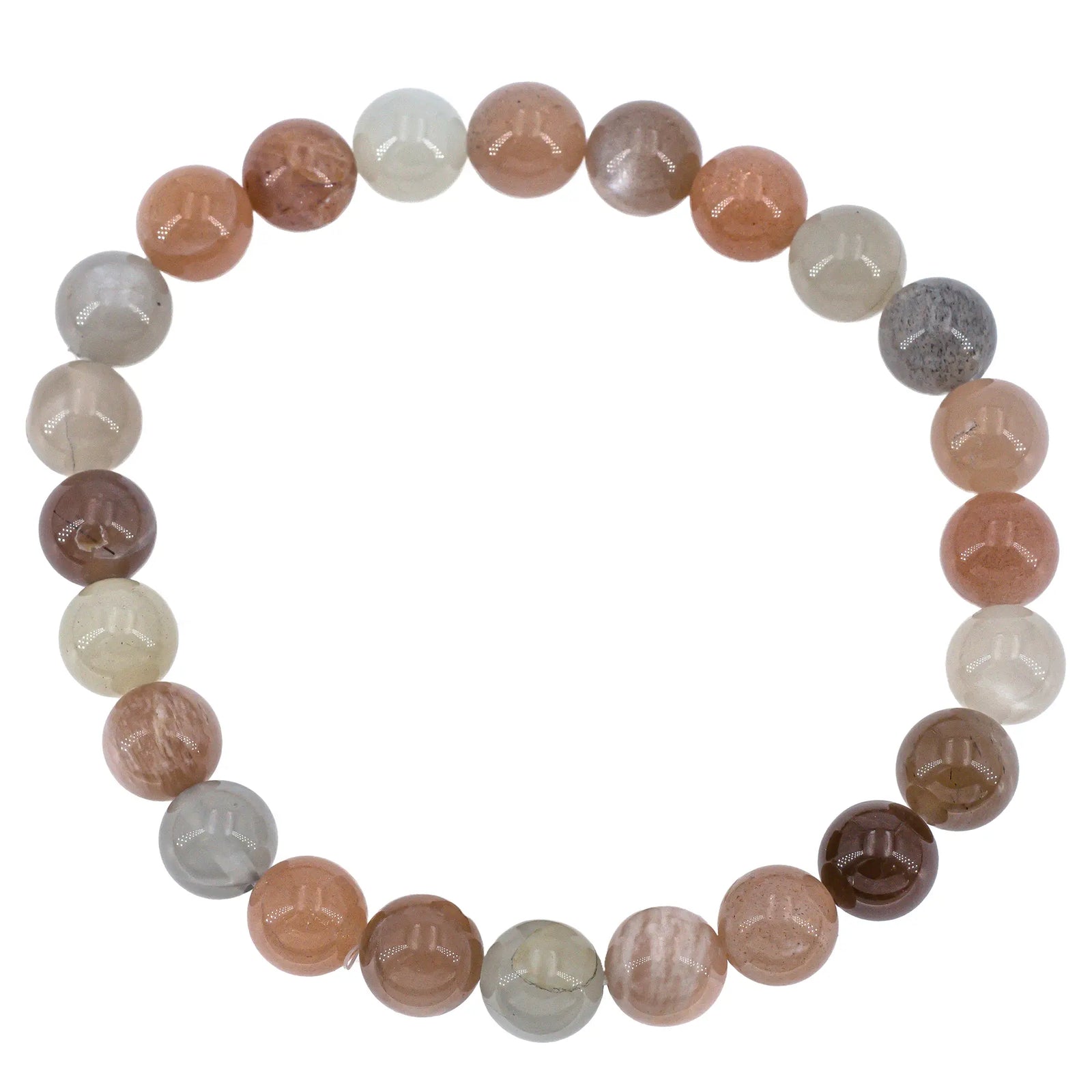 Bracelet Pierre de lune perle ronde 8mm - orthoclase