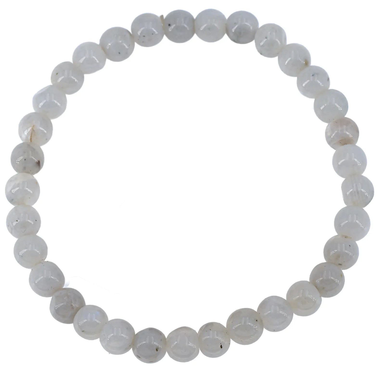Bracelet pierre de lune perle ronde 6mm - péristérite 