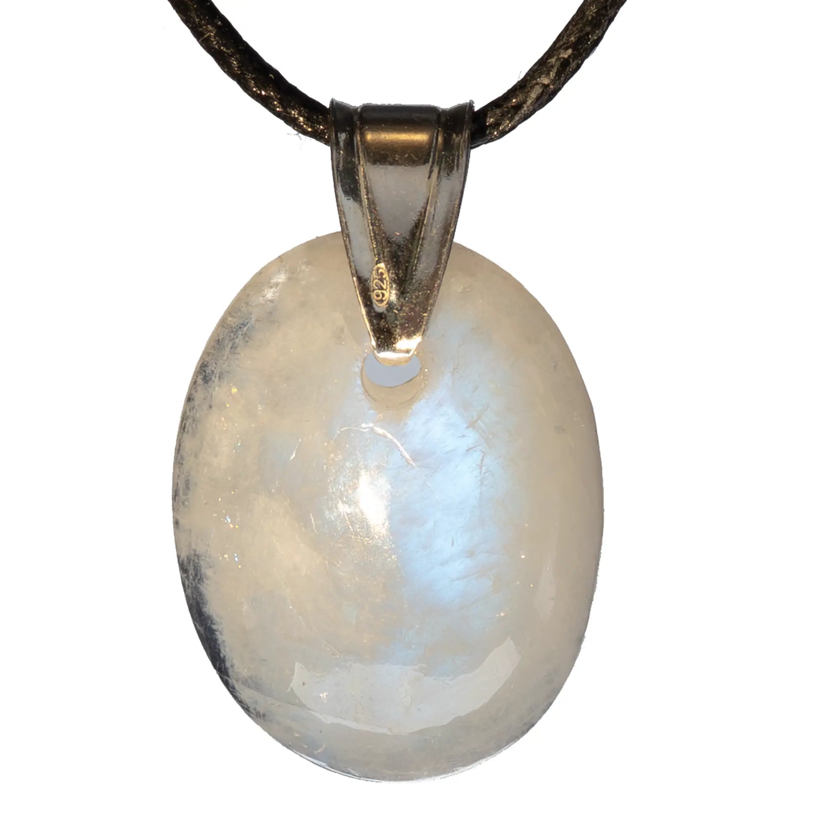 Pendentif Pierre de lune sur argent - péristérite