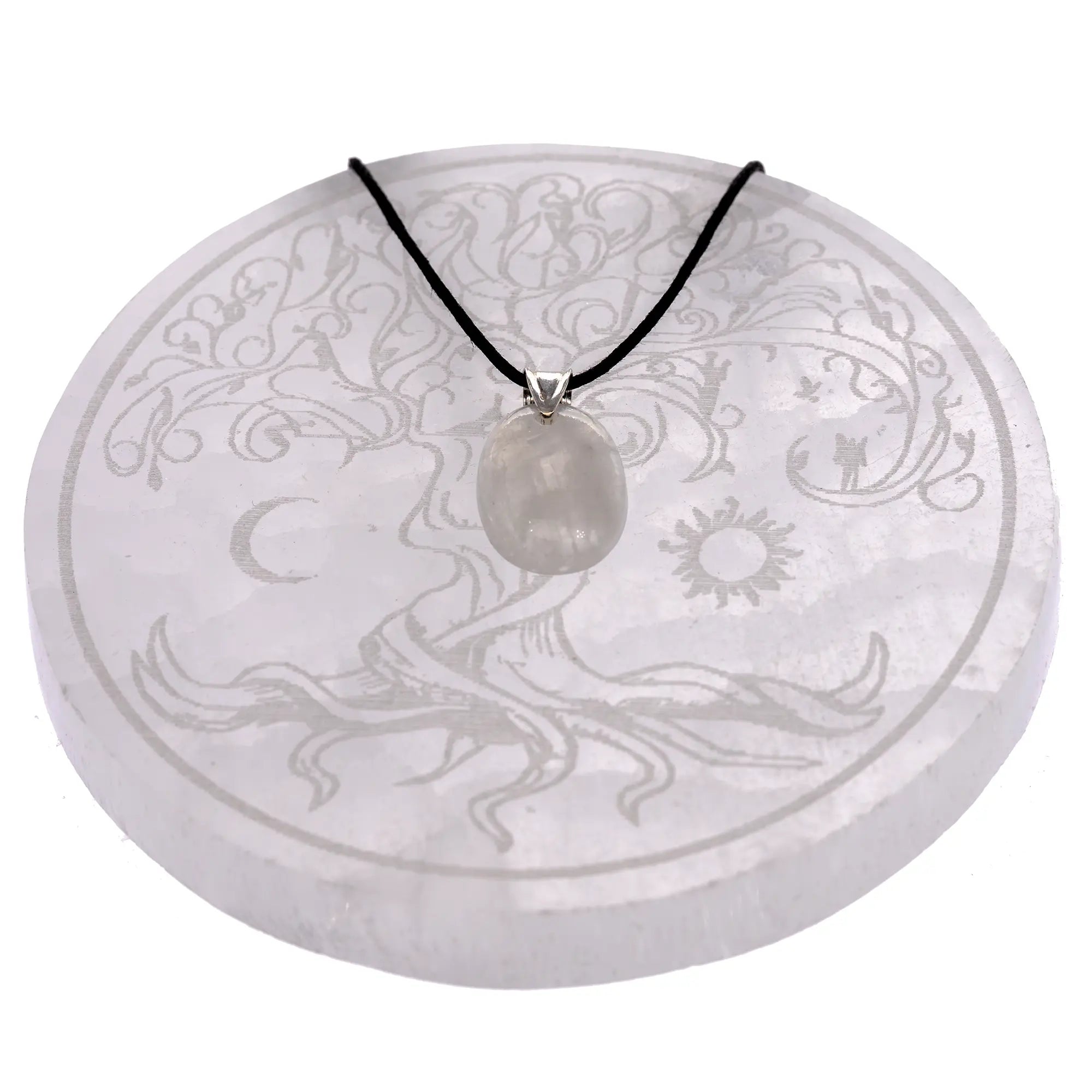 Pendentif Pierre de lune sur argent - péristérite