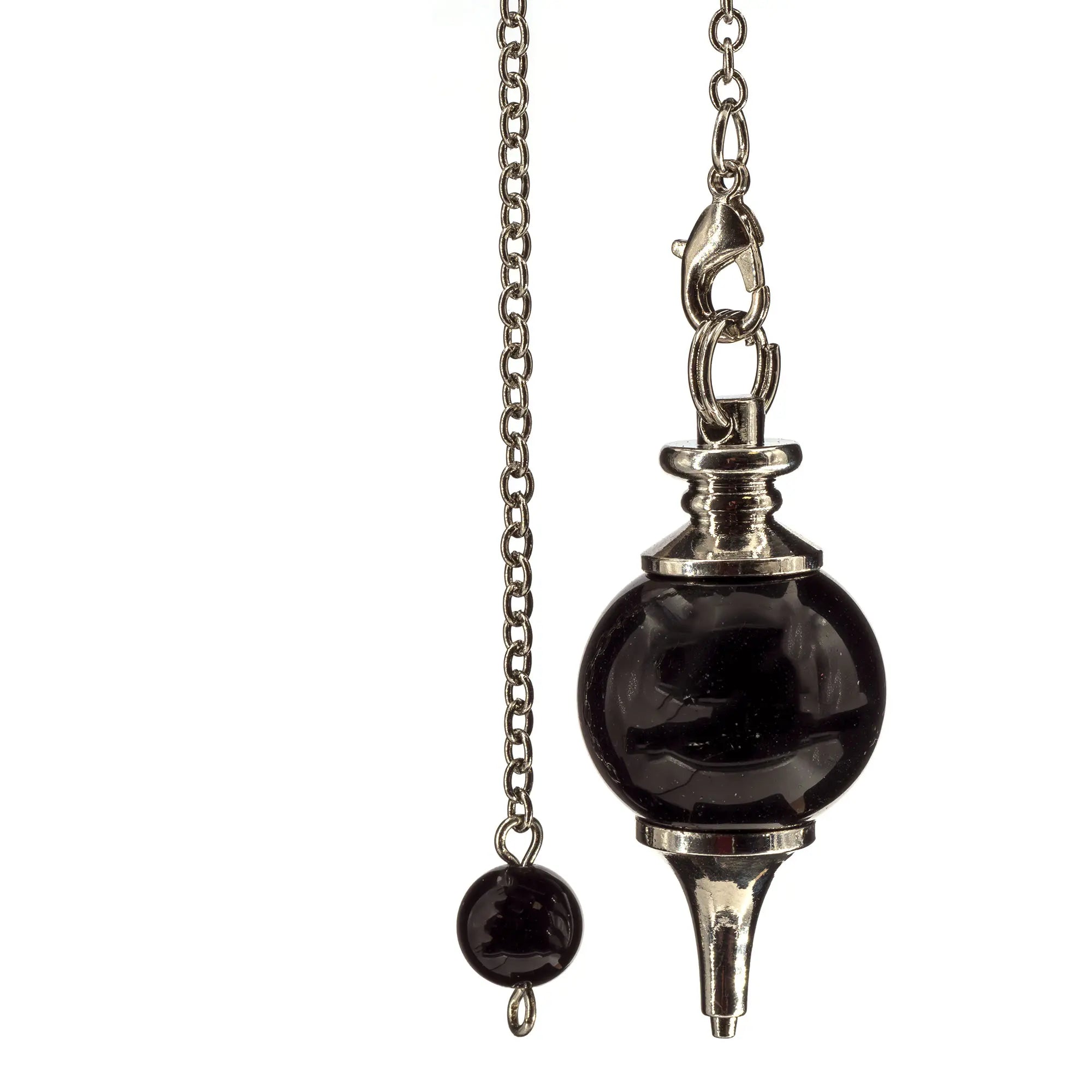 Pendule obsidienne noire boule - sphère sephoroton - CRISTAL SOURCES