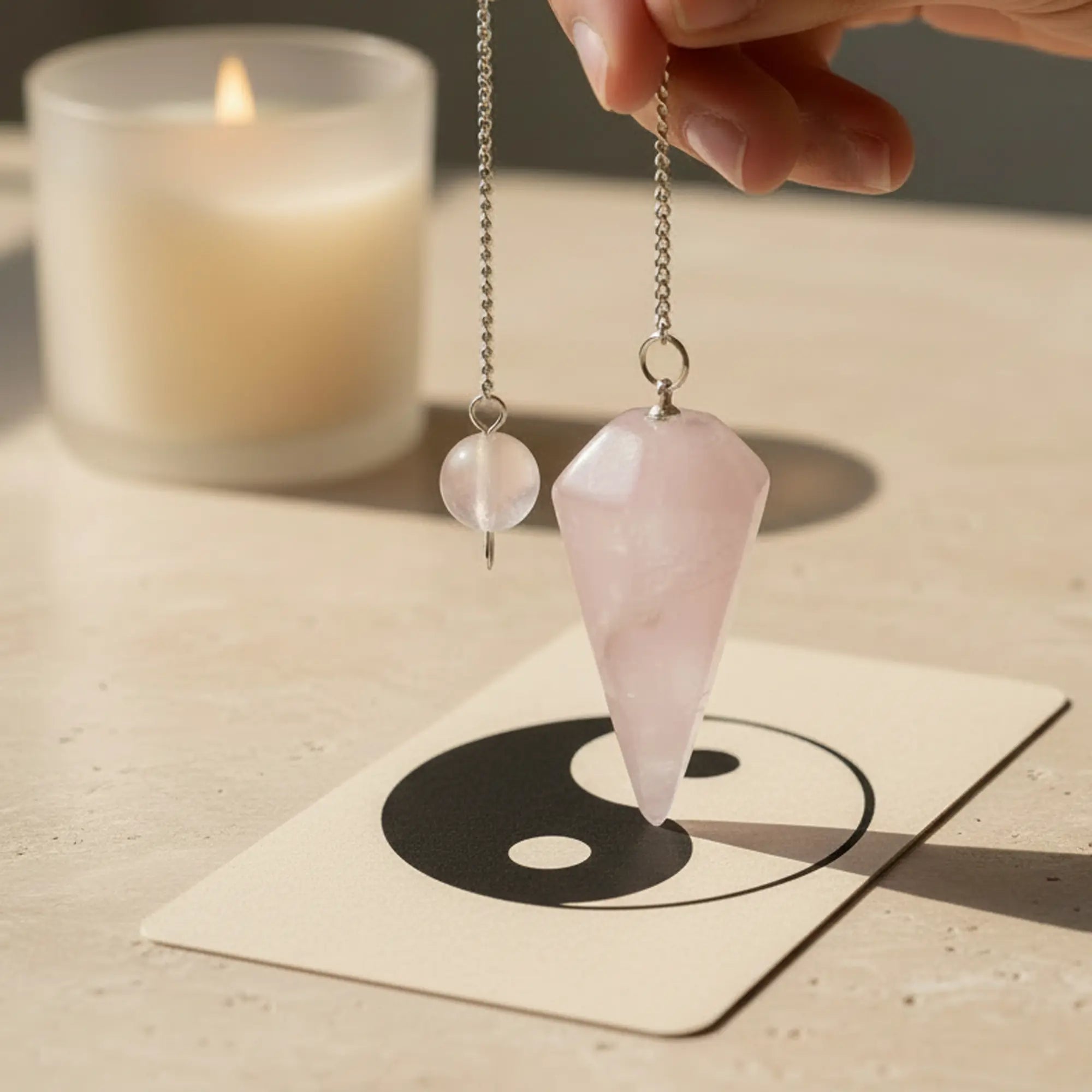 Pendule Quartz rose - facetté 