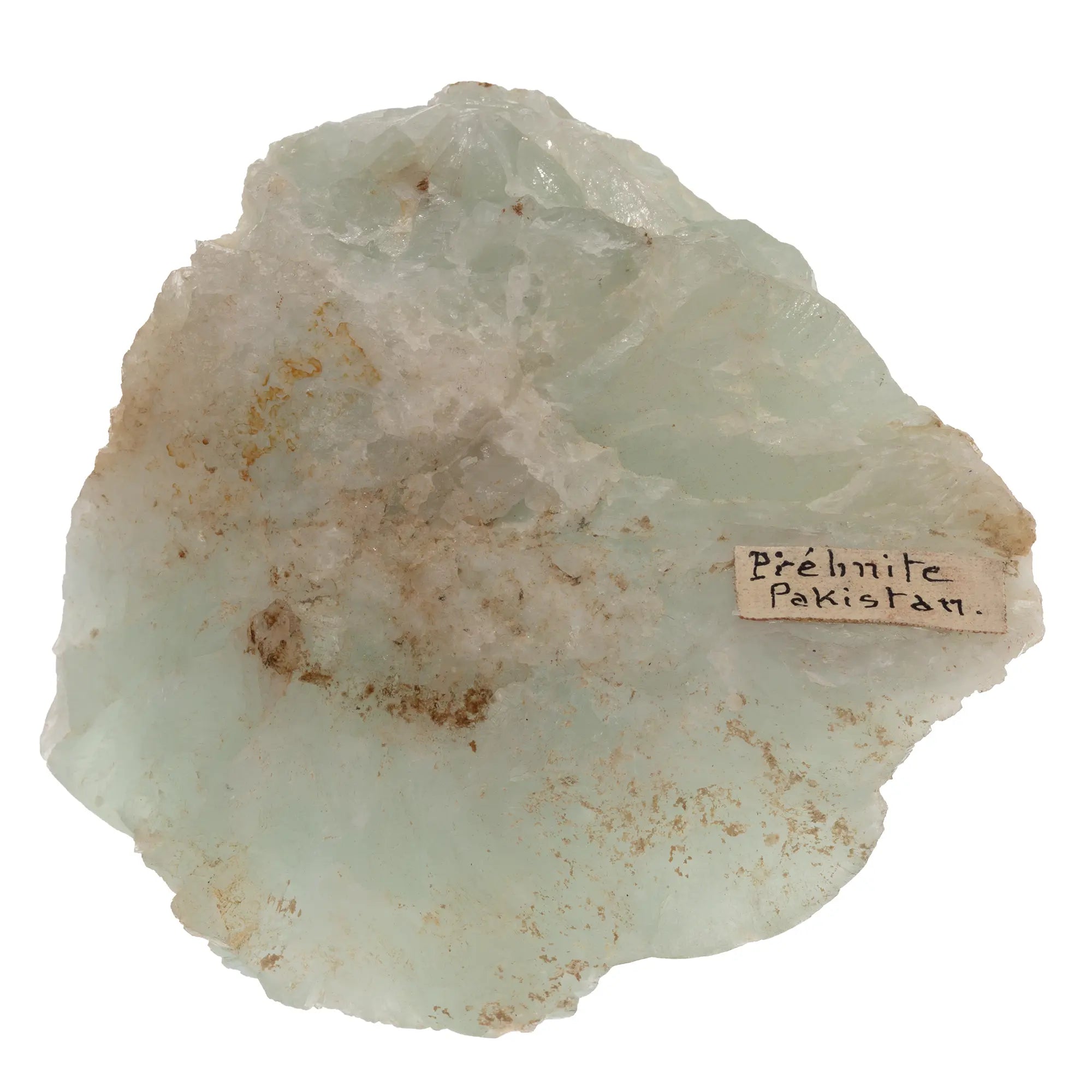 Prehnite brute Pakistan spécimen ancienne collection