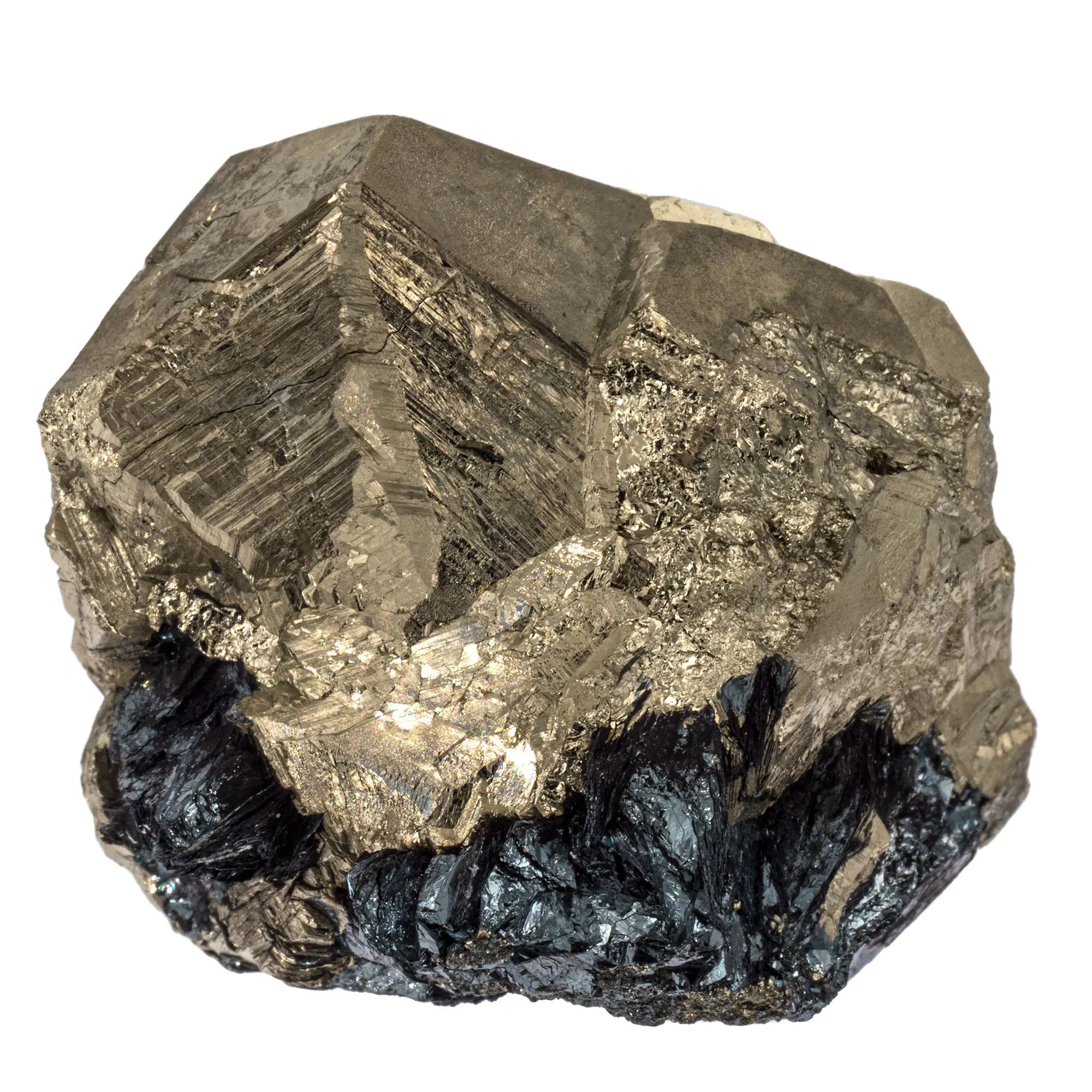 Pyrite cristal sur hématite - ile d'Elbe, Italie - CRISTAL SOURCES