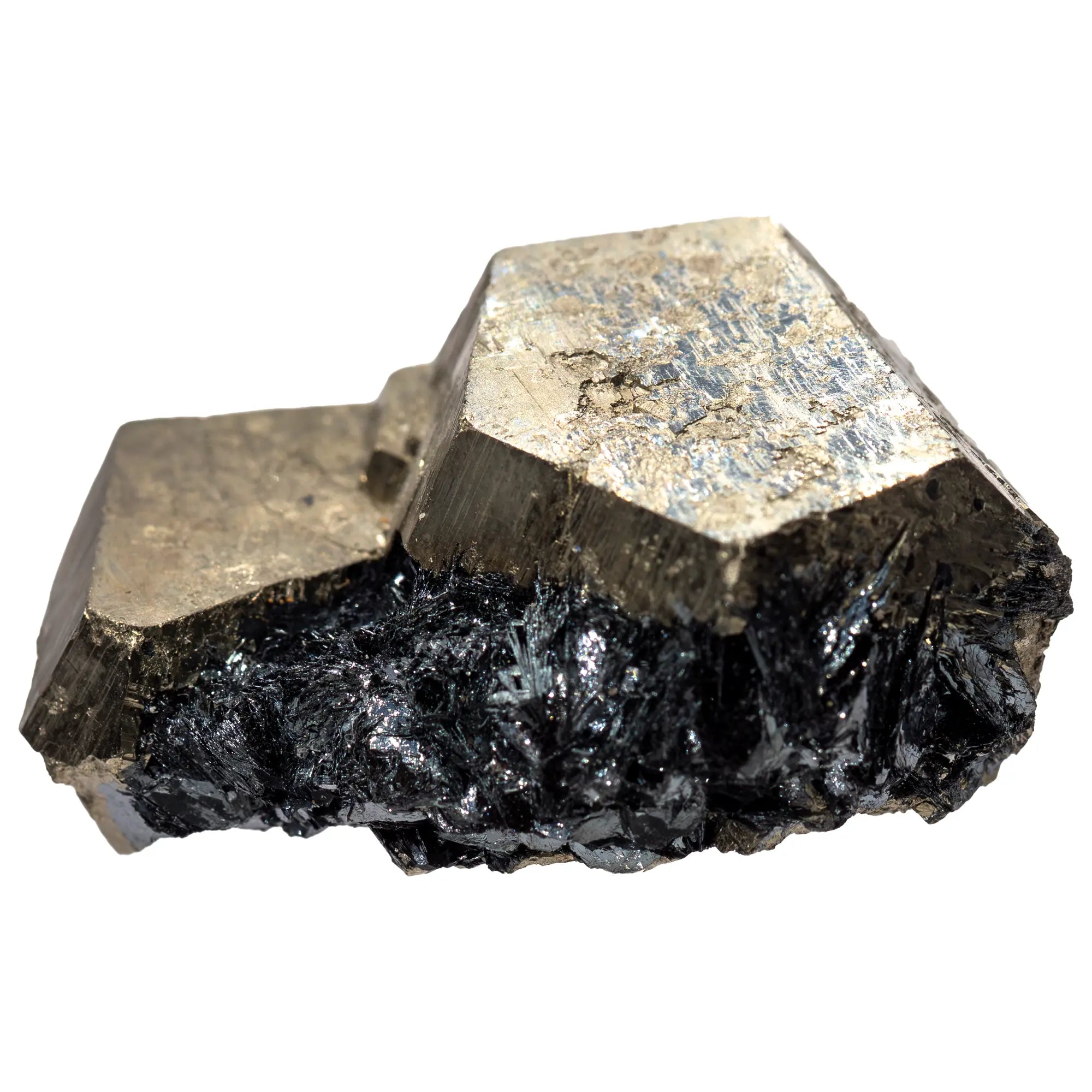 Pyrite cristal sur hématite - ile d'Elbe, Italie - CRISTAL SOURCES