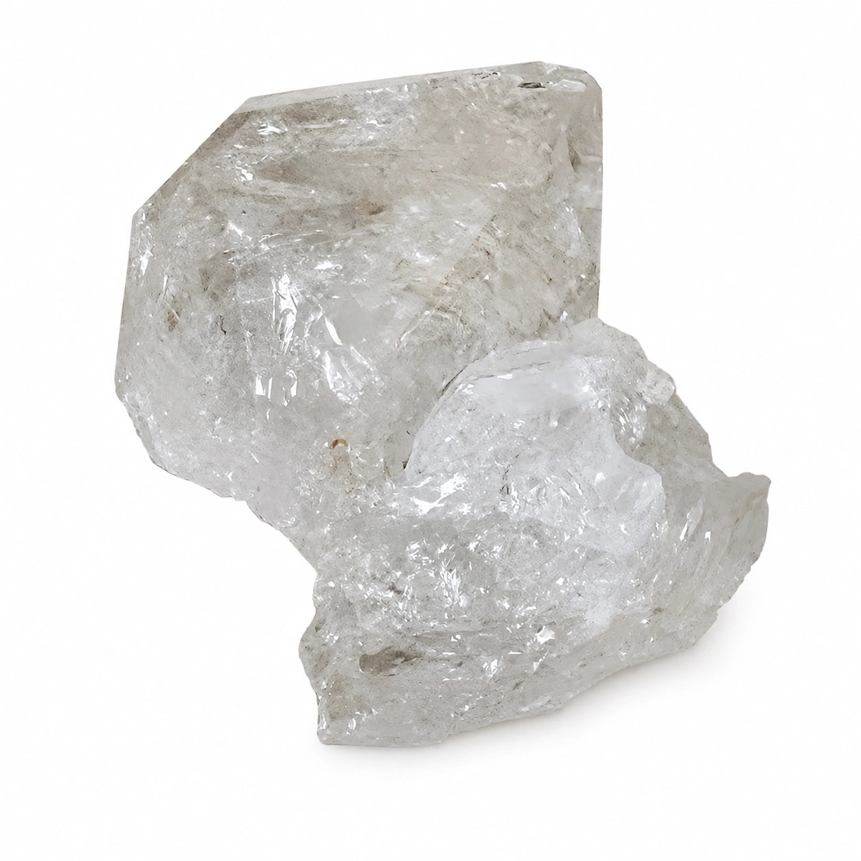 Cristal de Quartz fenêtre biterminé de Paredon, Mexique, spécimen minéralogique naturel présentant une terminaison bien formée et une excellente transparence.