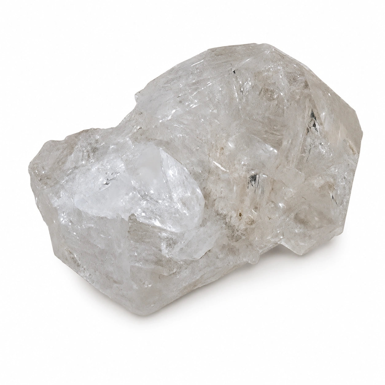 Quartz fenêtre cristal biterminé de collection provenant de Paredon au Mexique, cristal naturel aux inclusions délicates et aux faces brillantes.
