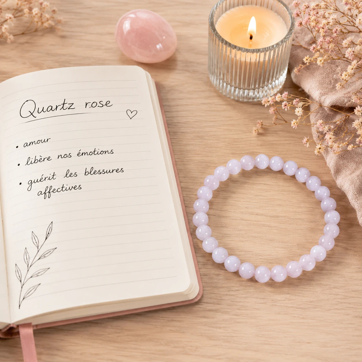 Le quartz rose est une pierre d'amour qui aide à guérir les blessures affectives