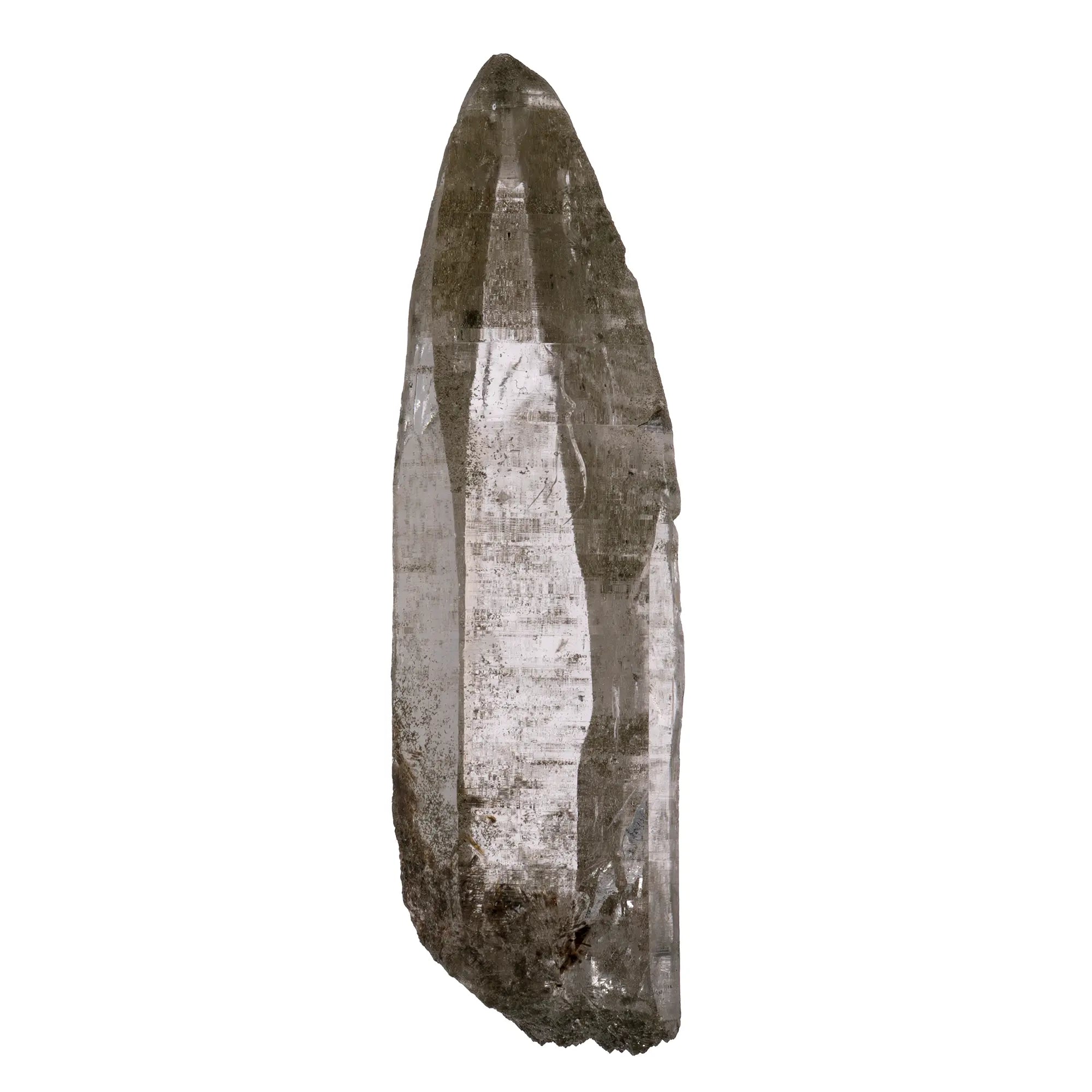 Cristal de roche avec chlorite cristal brut - Ganesh Himal, Népal