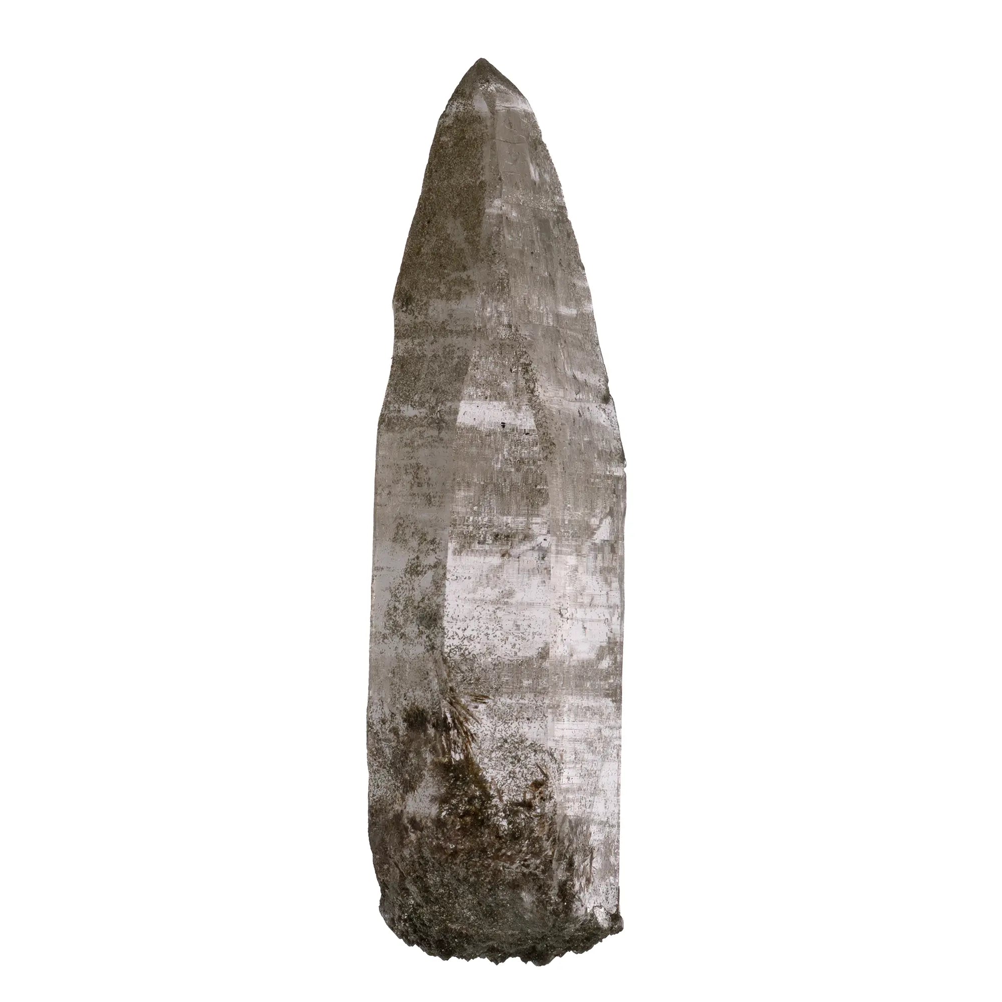 Cristal de roche avec chlorite cristal brut - Ganesh Himal, Népal