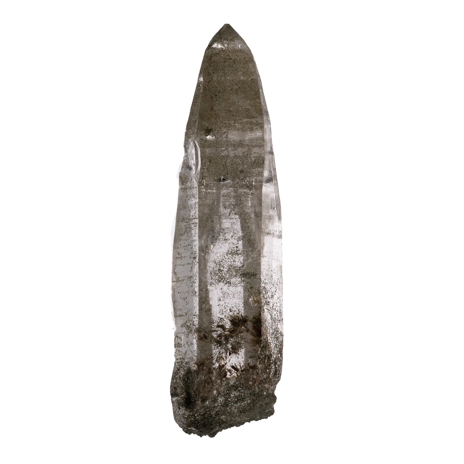 cristal de quartz brut Népal avec chlorite verte