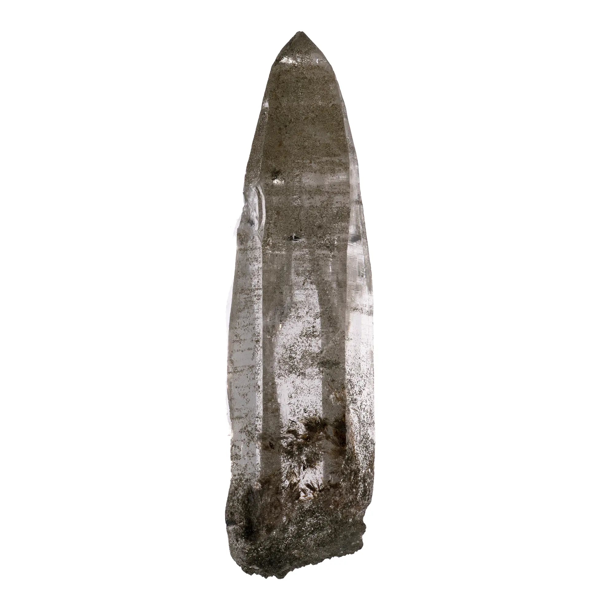 Cristal de roche avec chlorite cristal brut - Ganesh Himal, Népal