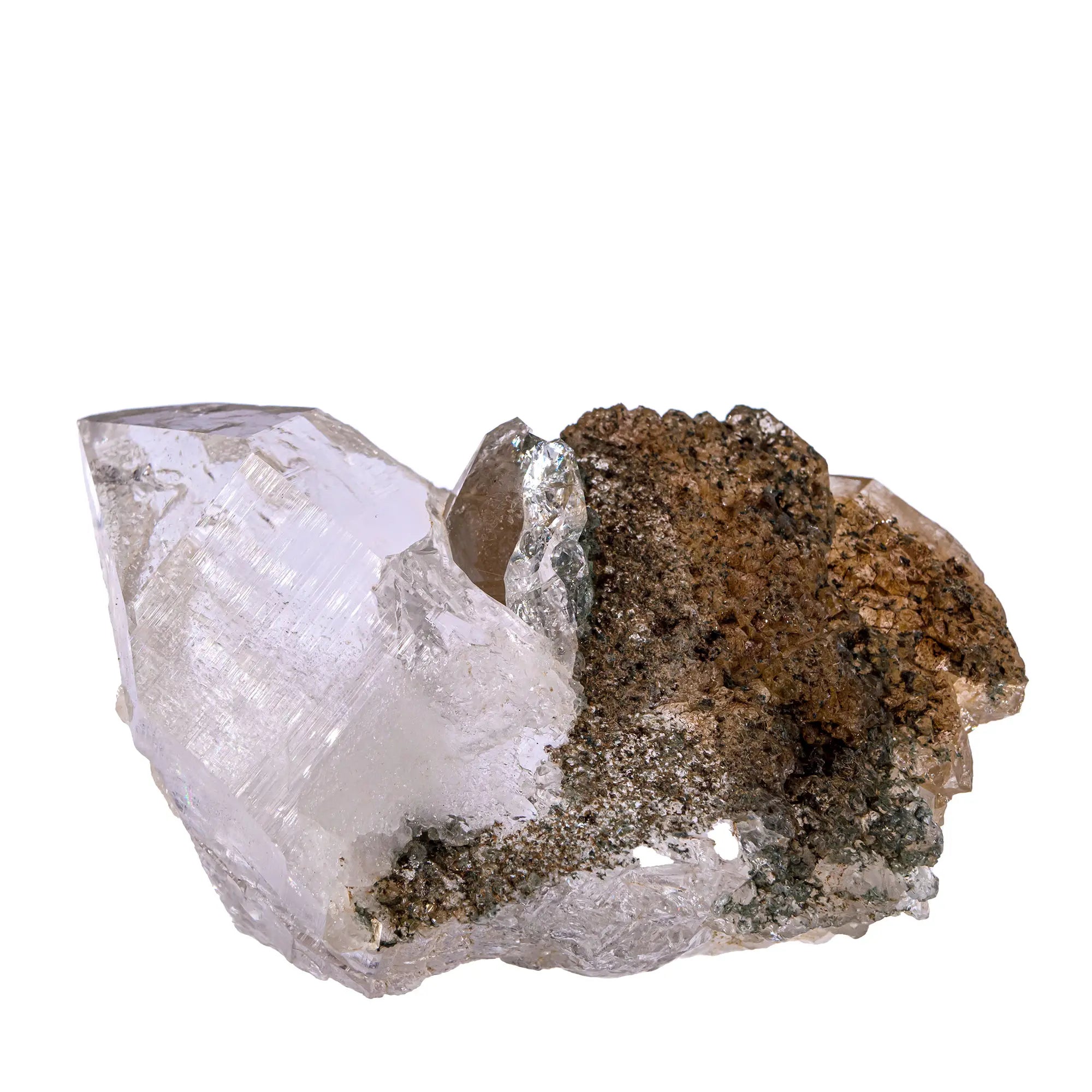 Cristal de roche avec Rutile - cristal brut - Inde