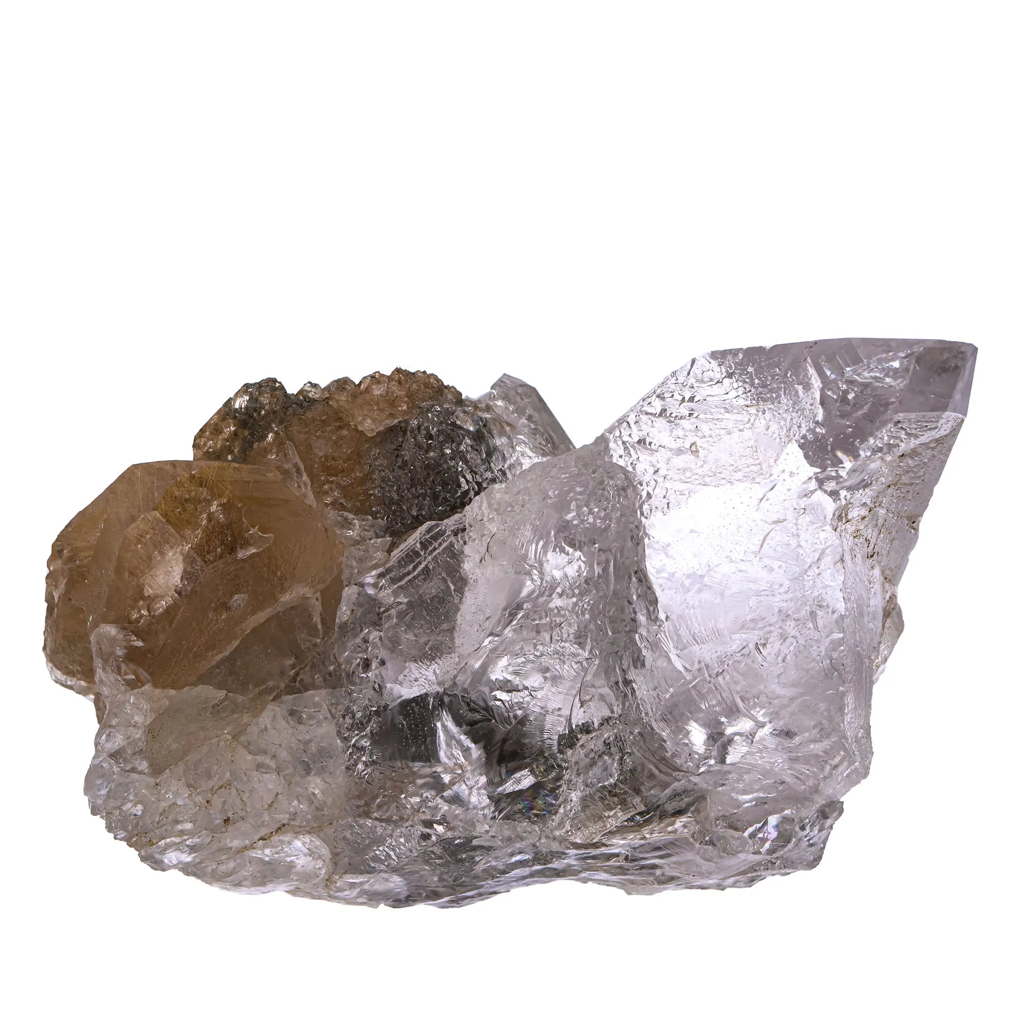 Cristal de roche avec Rutile - cristal brut - Inde