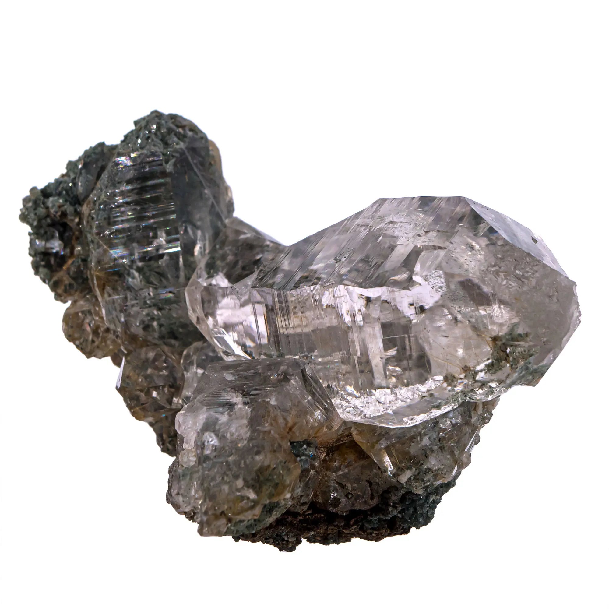 Quartz avec Rutile et Chlorite - Kullu, Inde - 177gr