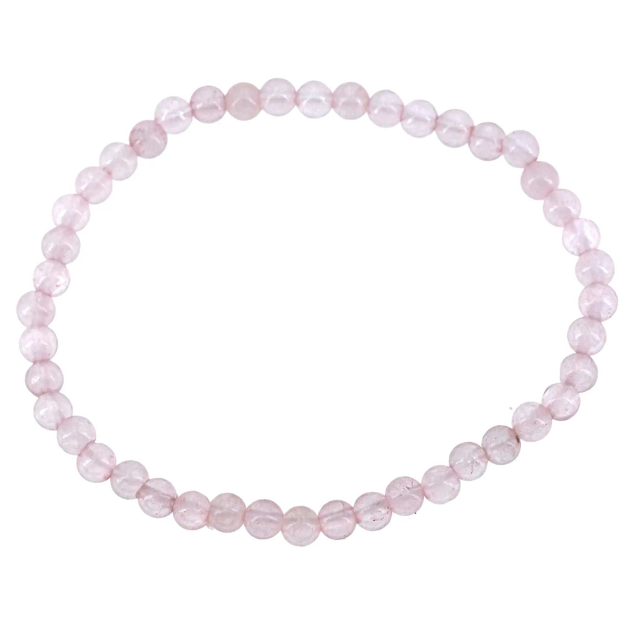 Bracelet Quartz rose perle ronde 4mm  - CRISTAL SOURCES