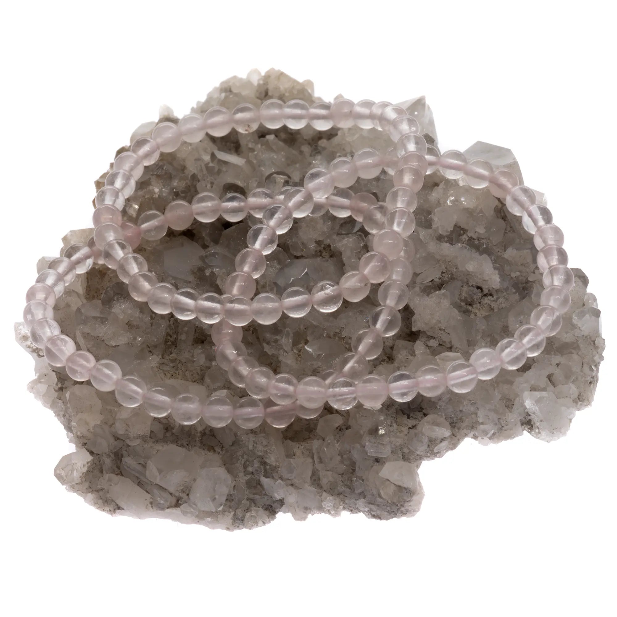 Bracelet enfant Quartz rose perle ronde 4-5mm 