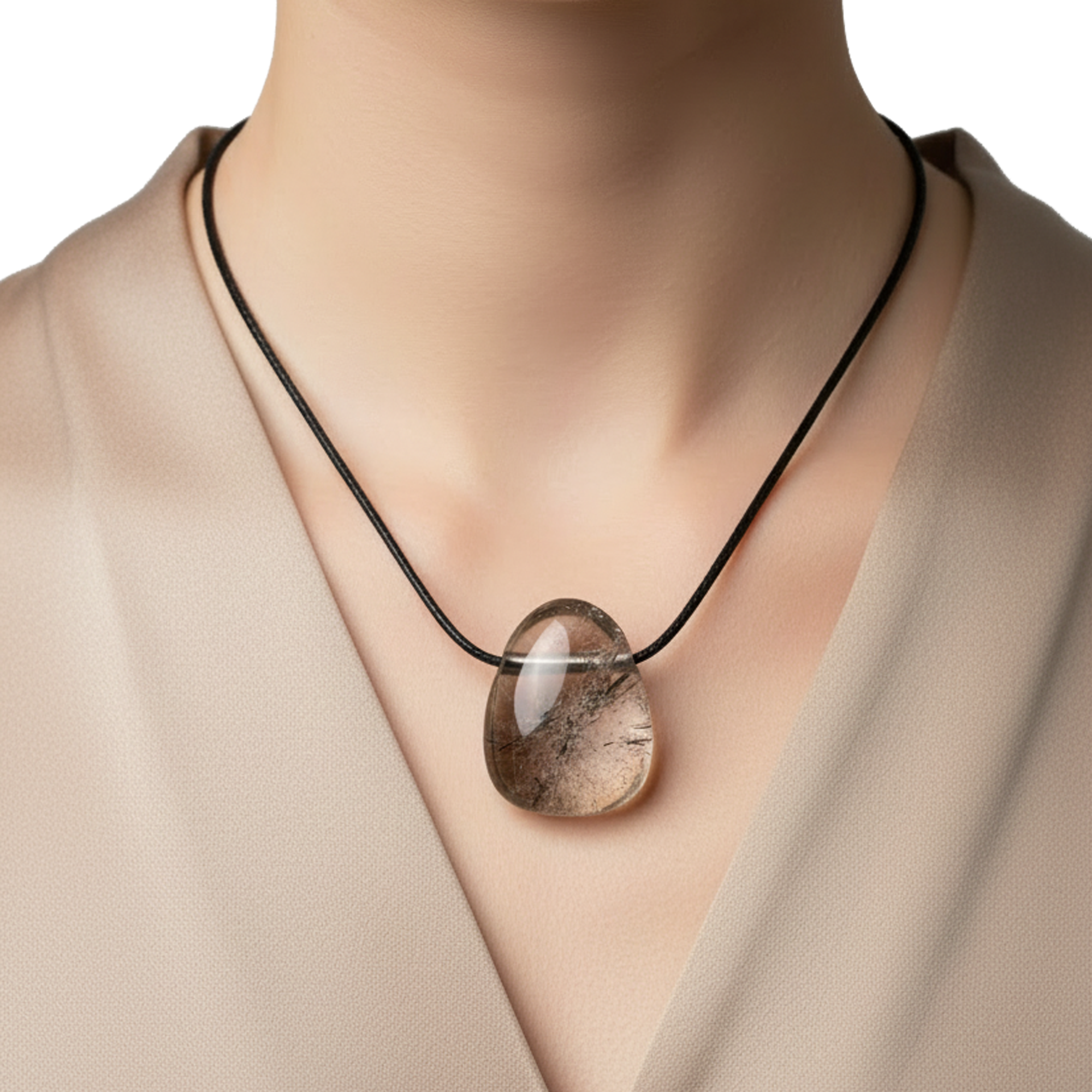 Pendentif Quartz fumé - pierre percée  