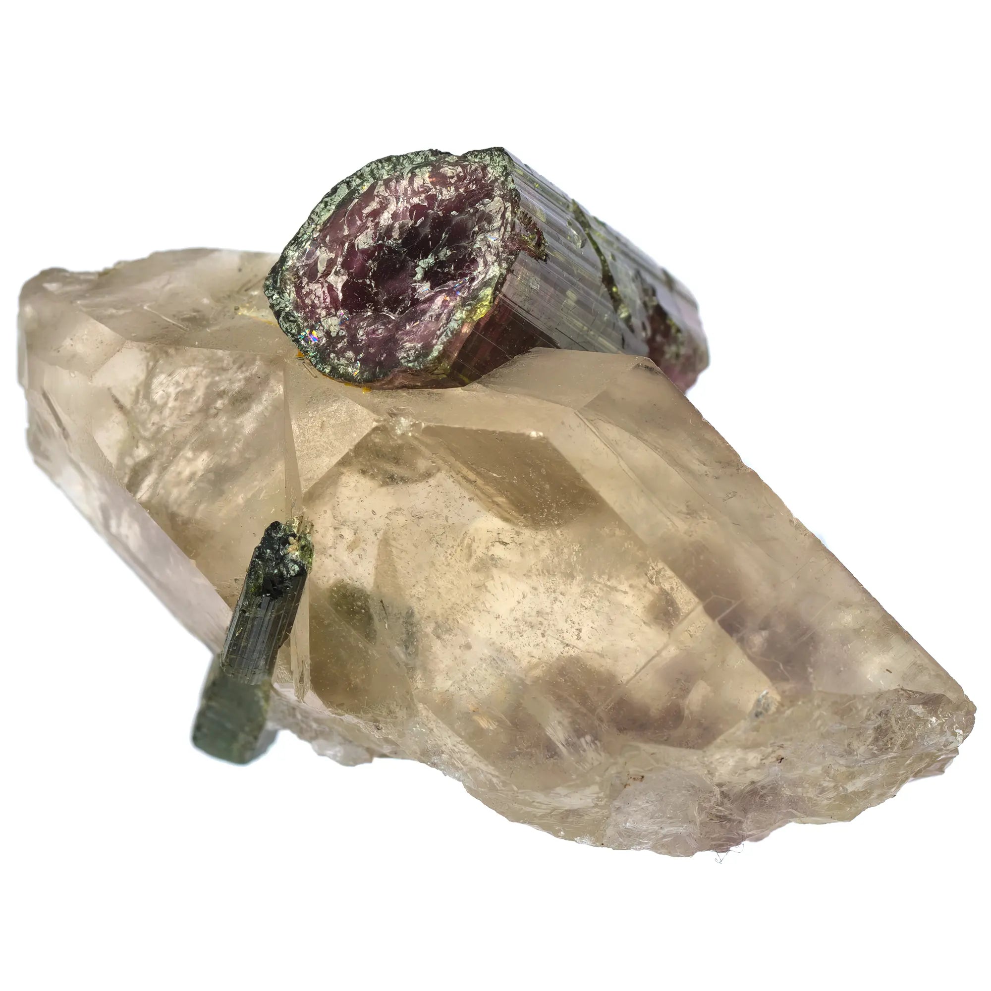 Cristal de quartz avec 2 tourmalines 31gr - Brésil - CRISTAL SOURCES