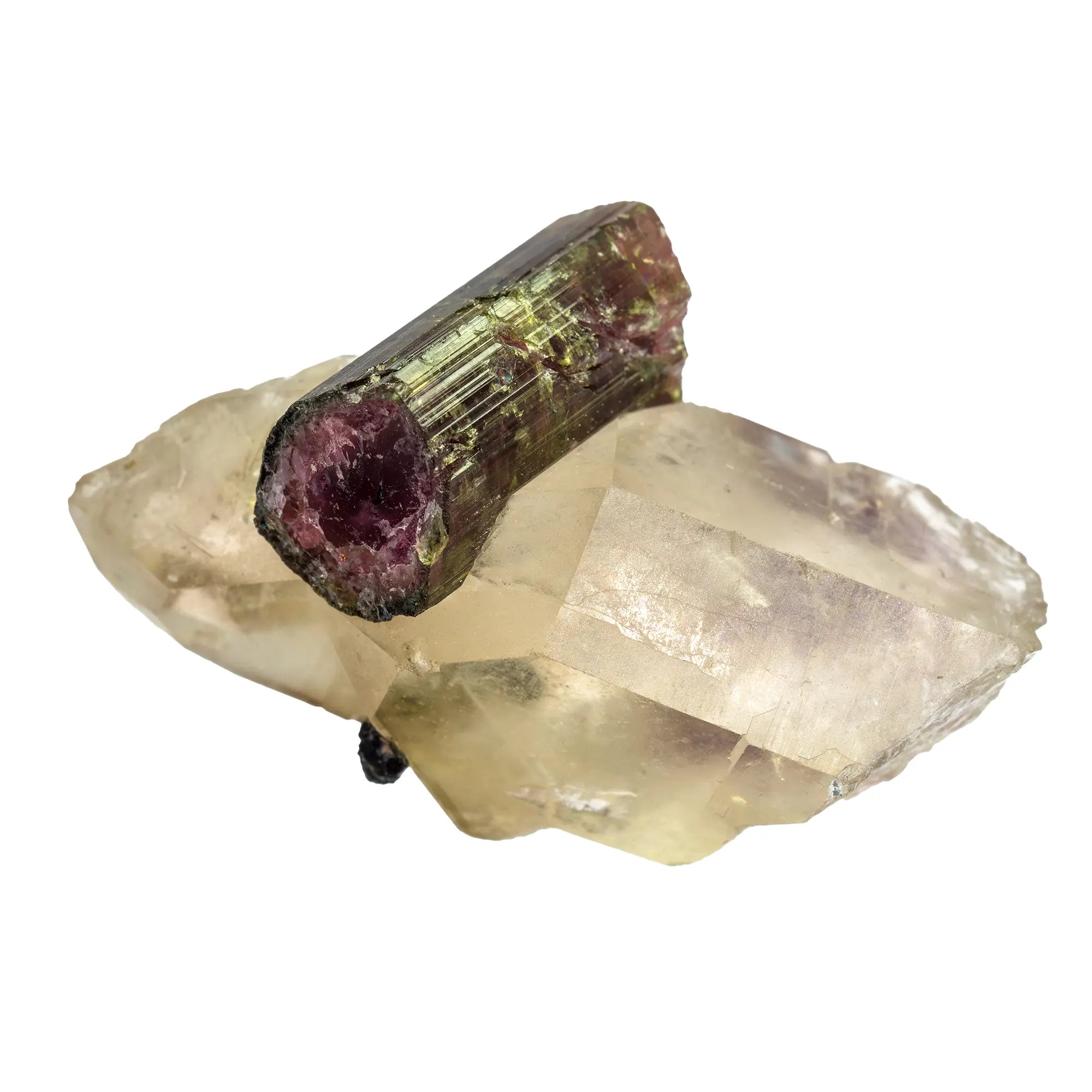 Cristal de quartz avec 2 tourmalines 31gr - Brésil - CRISTAL SOURCES