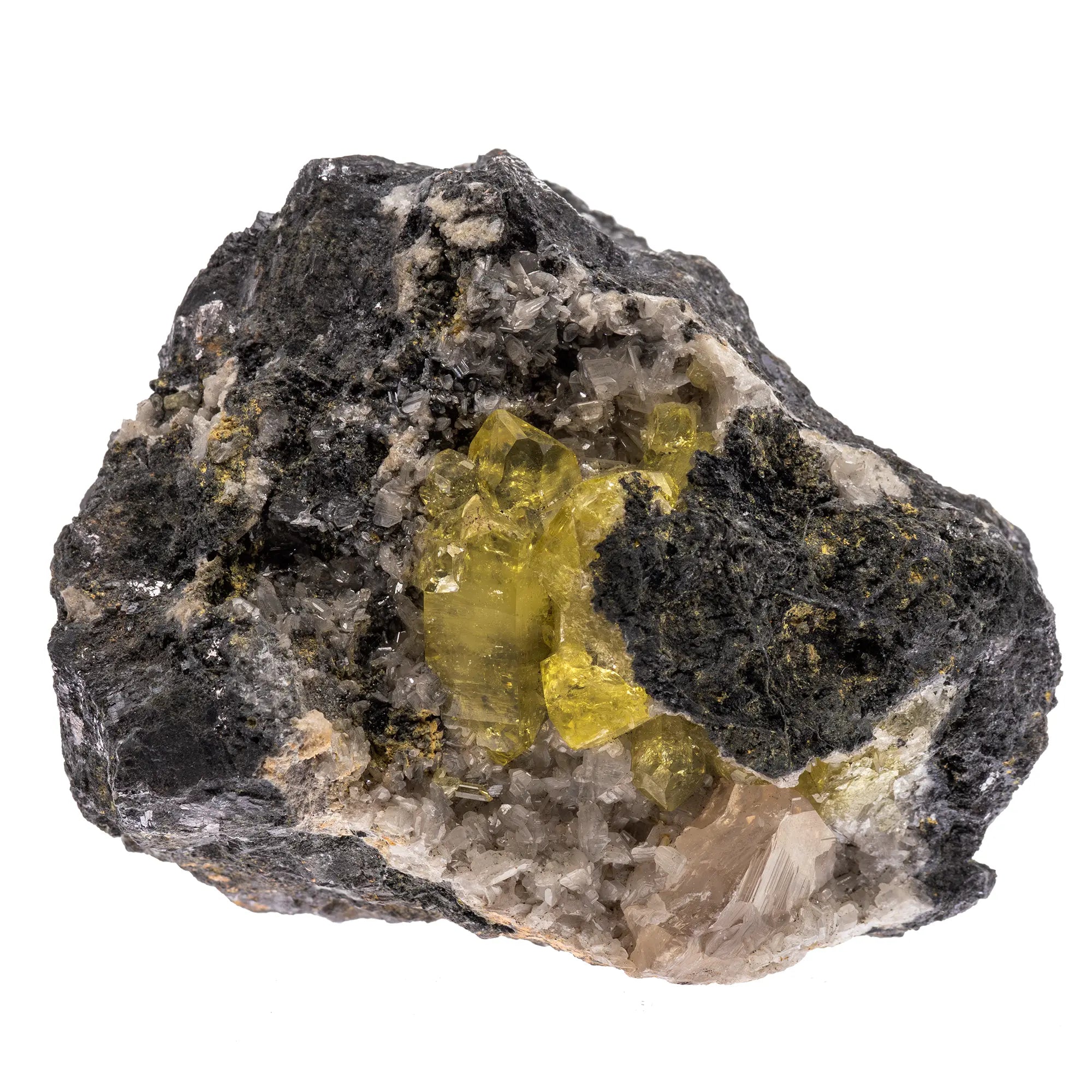 Anglesite & Cerussite sur gangue de Galène - Touissit - Maroc