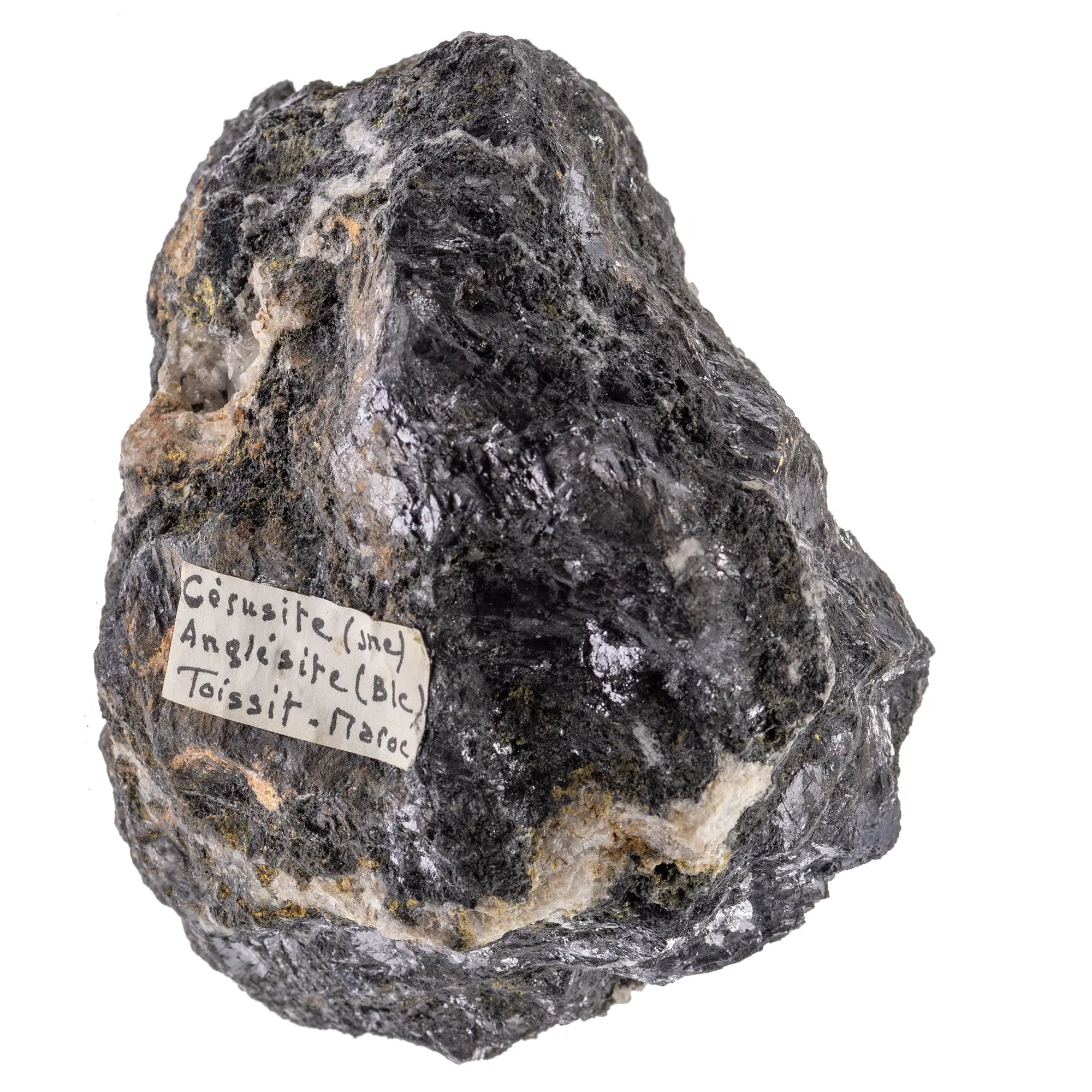 Anglesite & Cerussite sur gangue de Galène - Touissit - Maroc