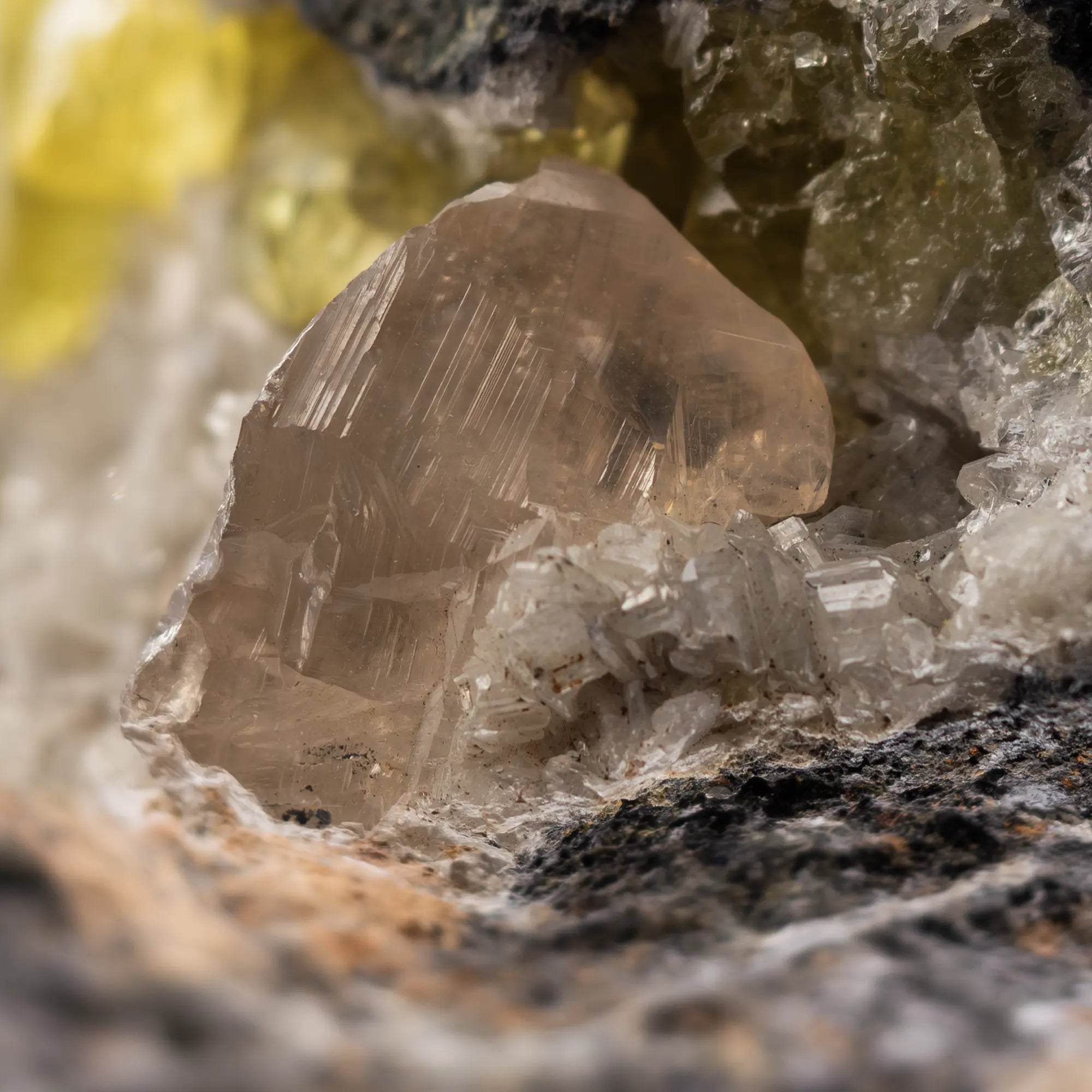 Anglesite & Cerussite sur gangue de Galène - Touissit - Maroc